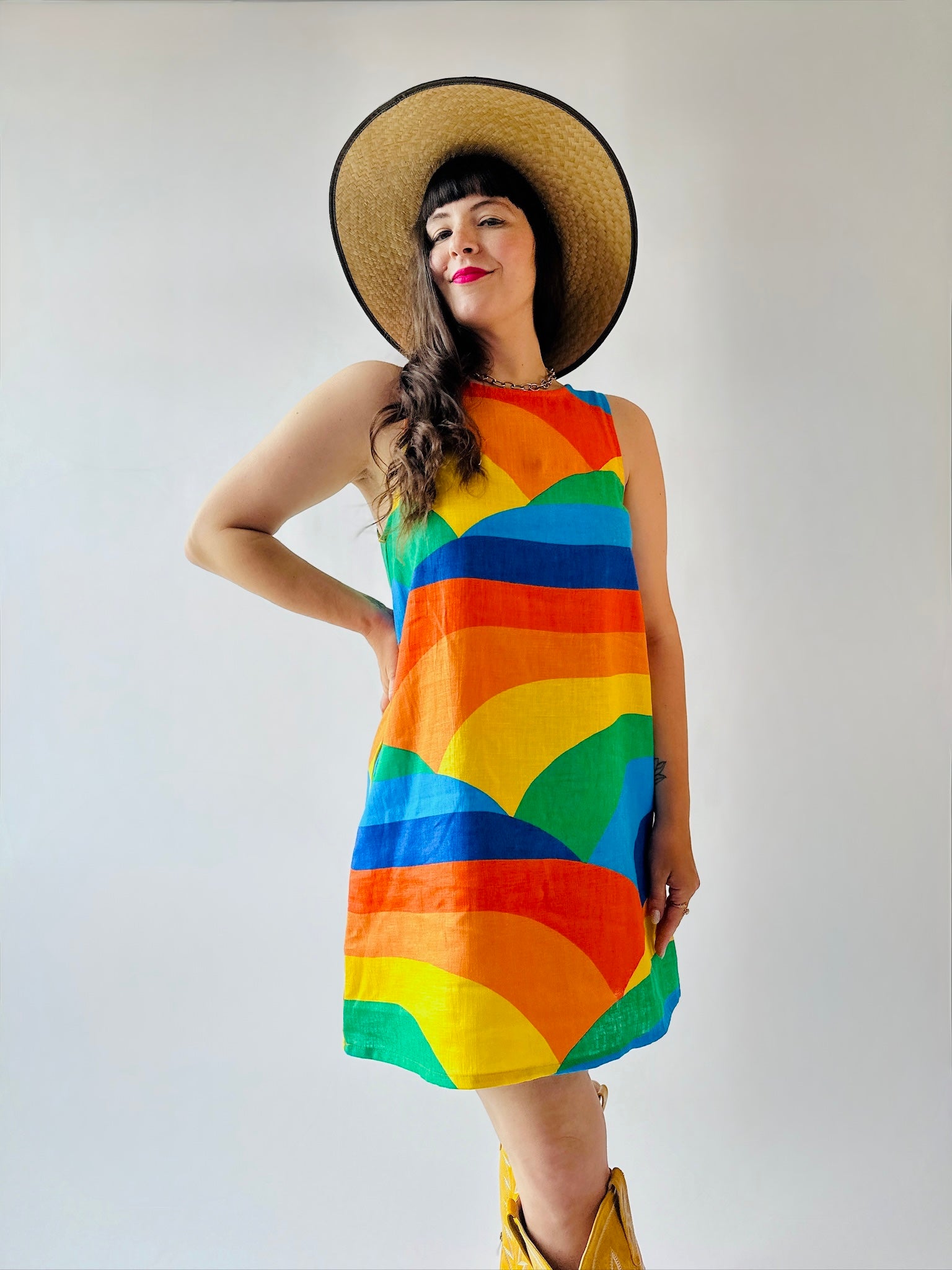 Linen Romy Dress Sunset Valley