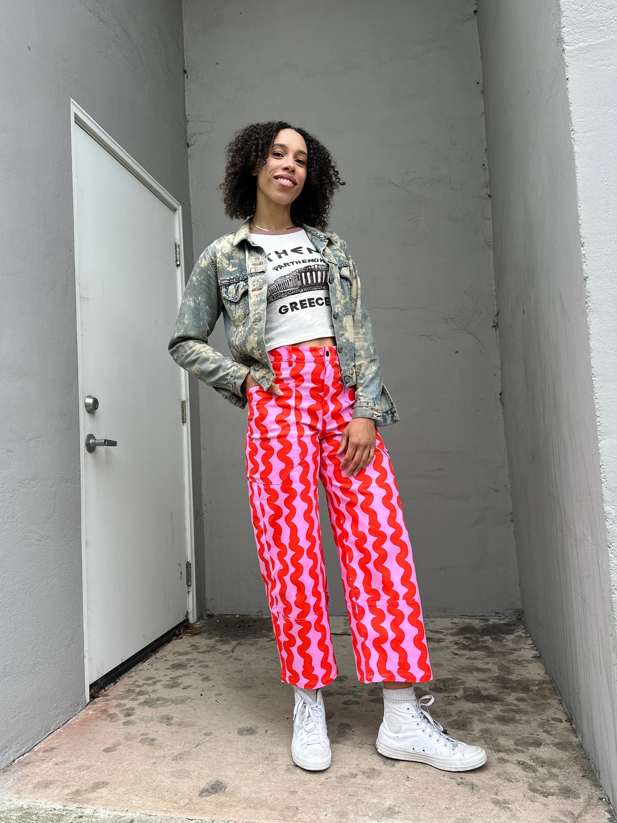 Skater Pant Pink Squiggle