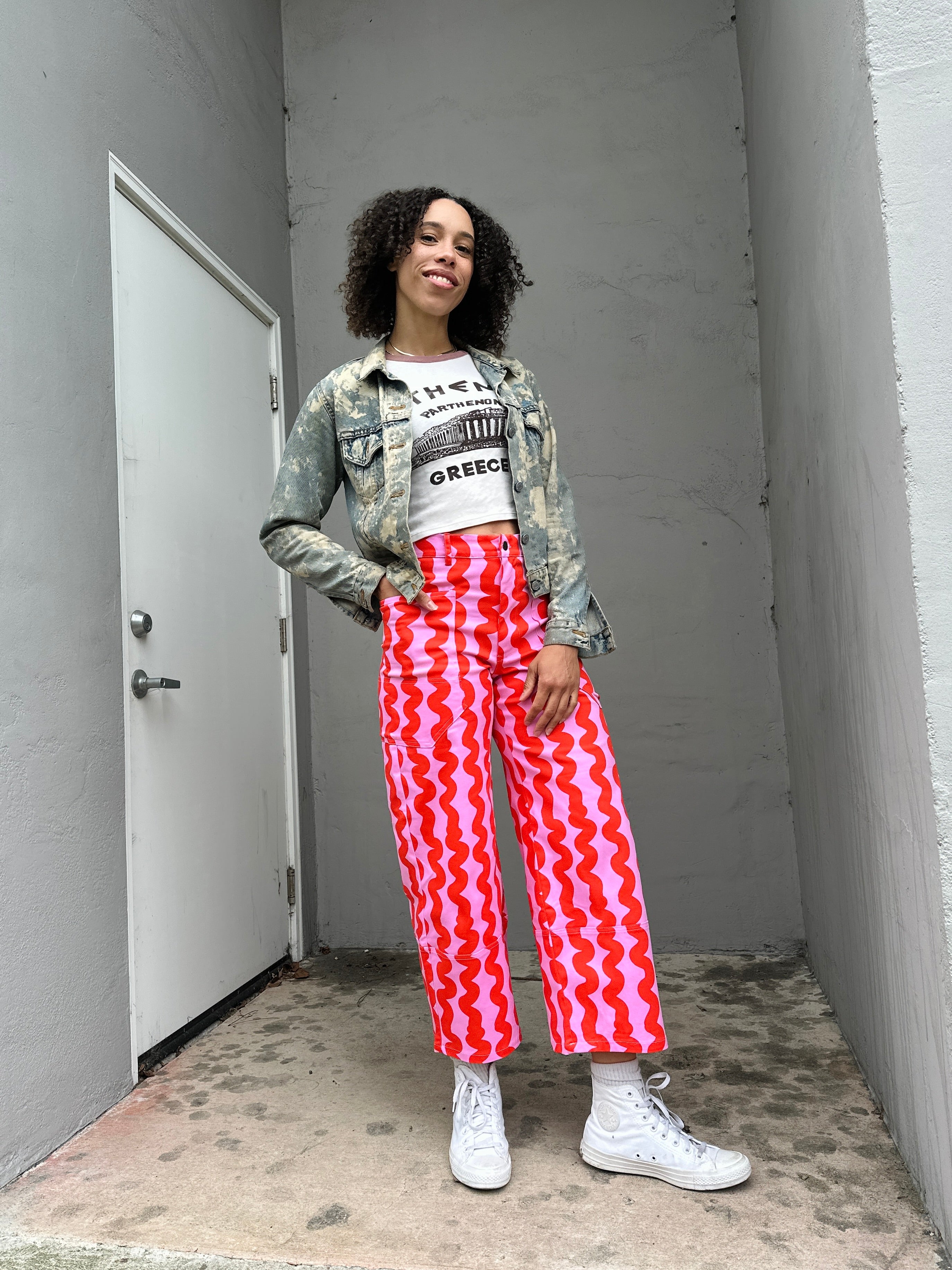 Skater Pant Pink Squiggle