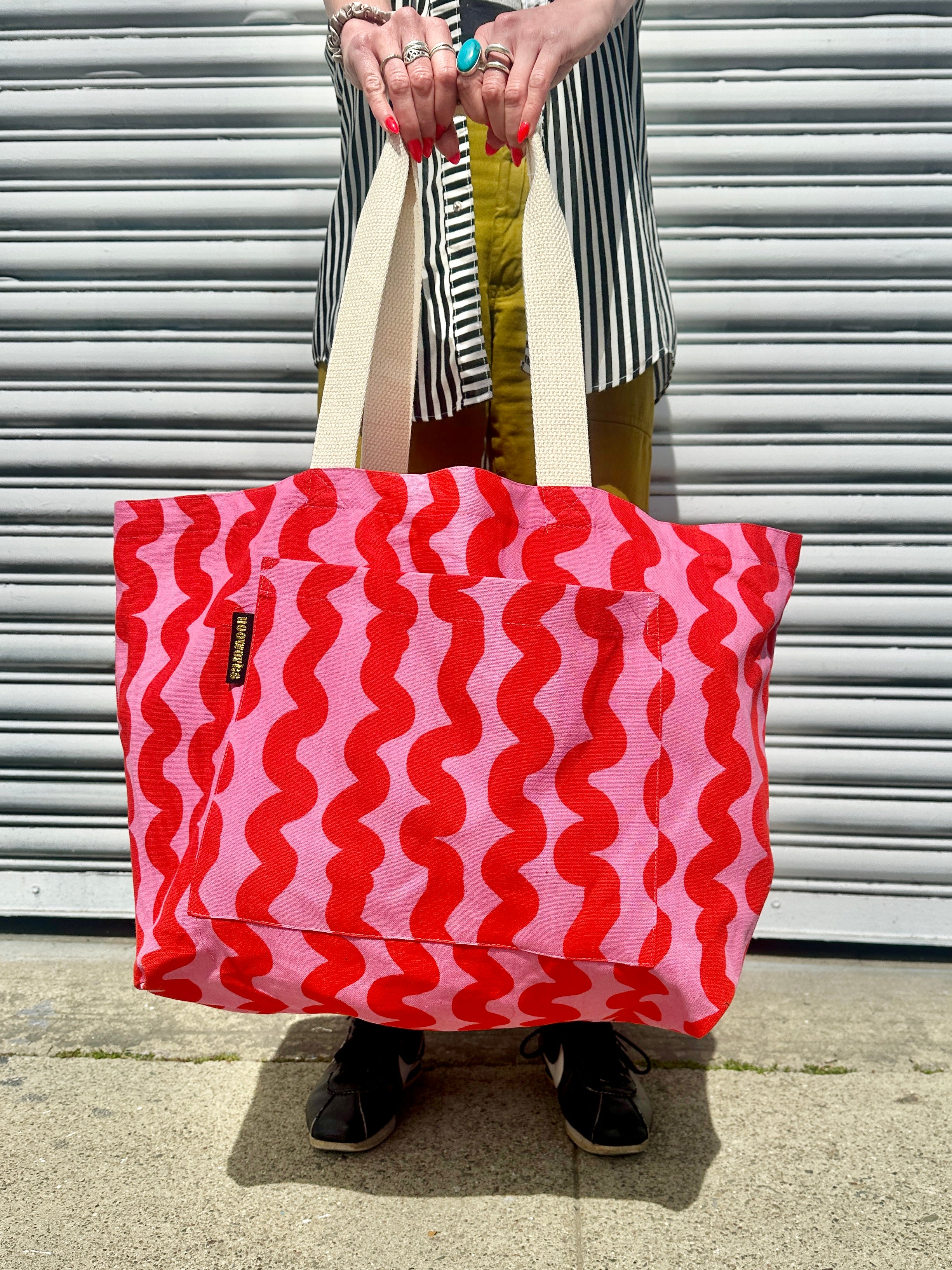 The Mega Tote - Pink Squiggle