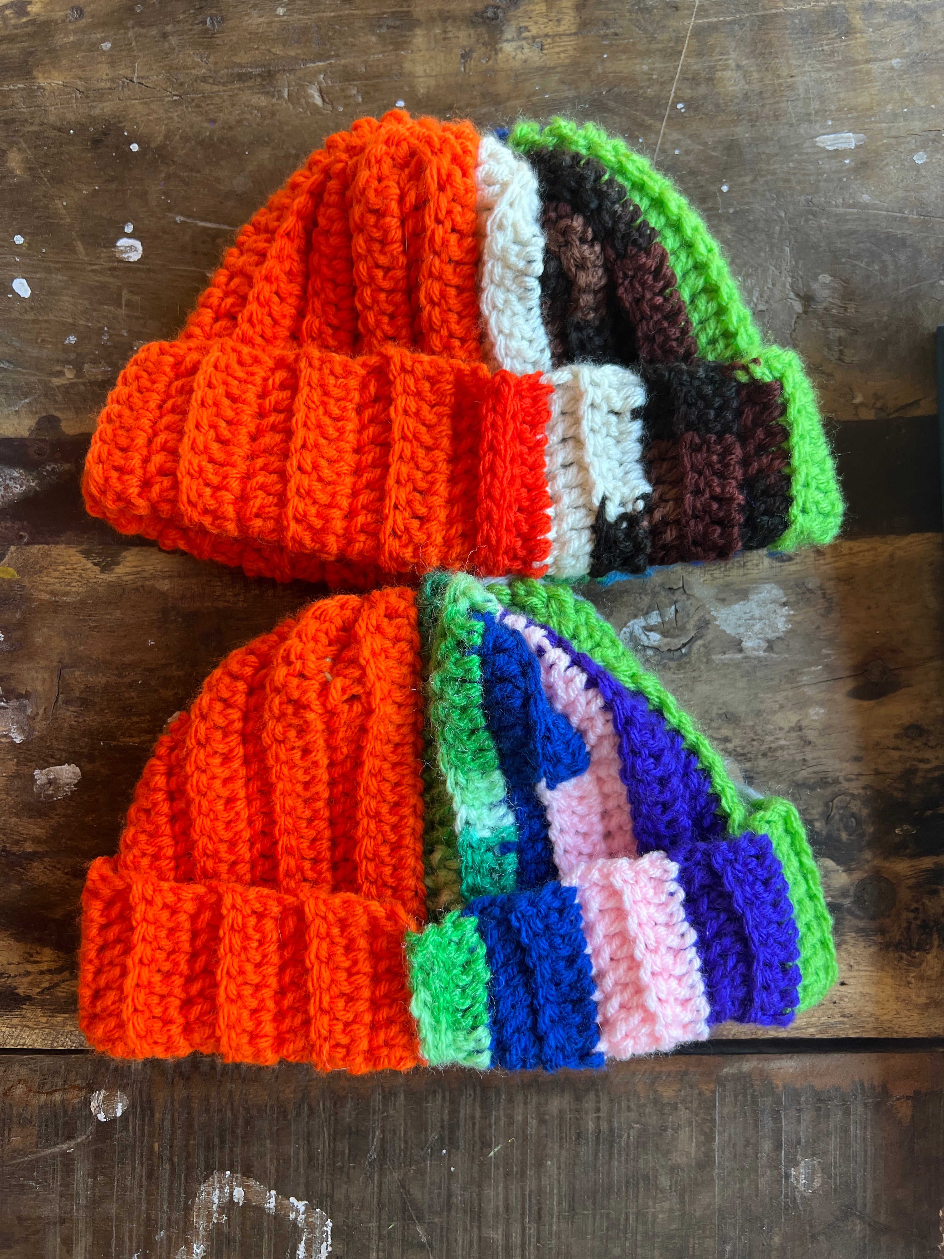 Bev Made two tone Scrap Beanie