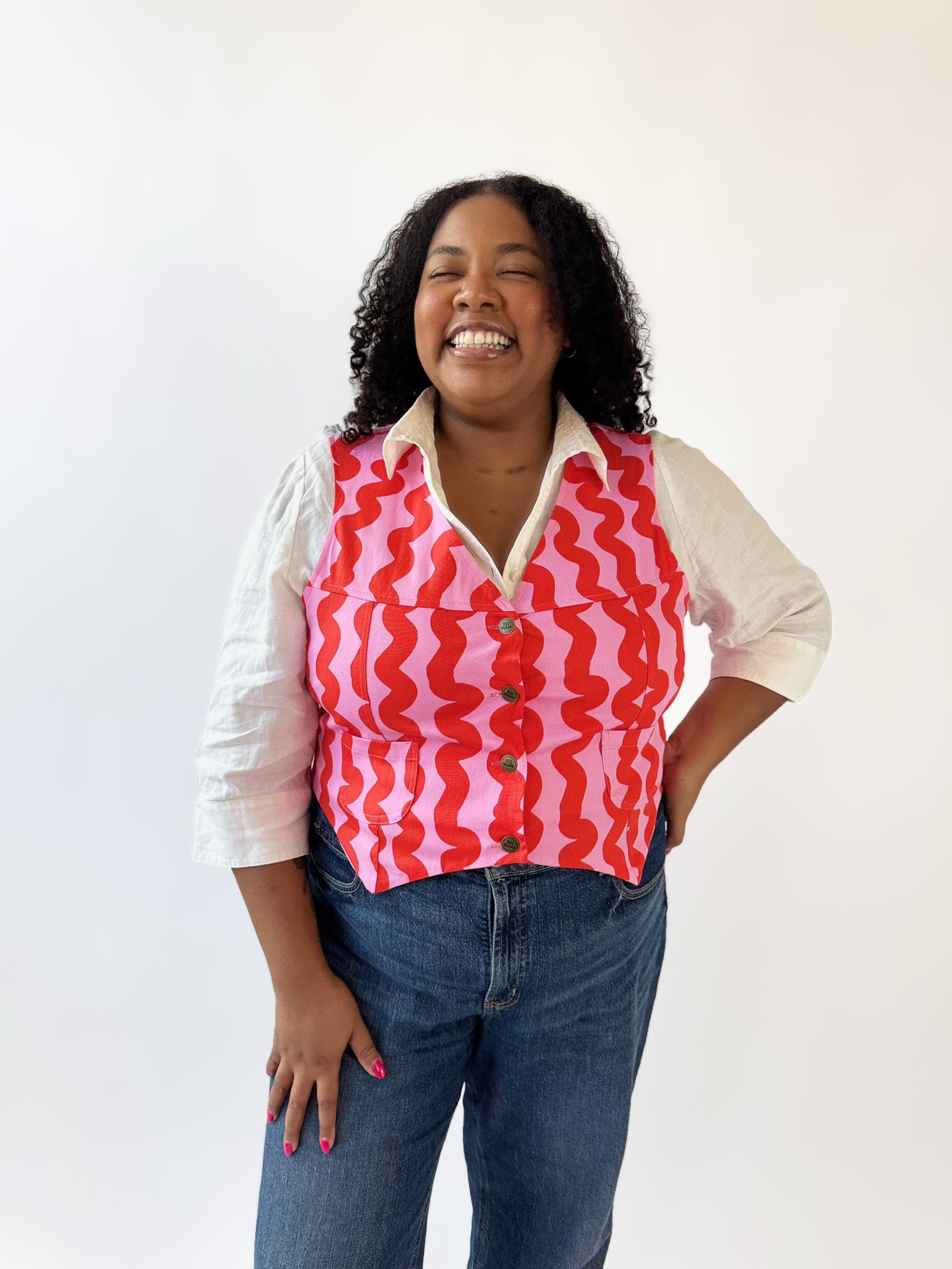 Western Vest Pink Squiggle