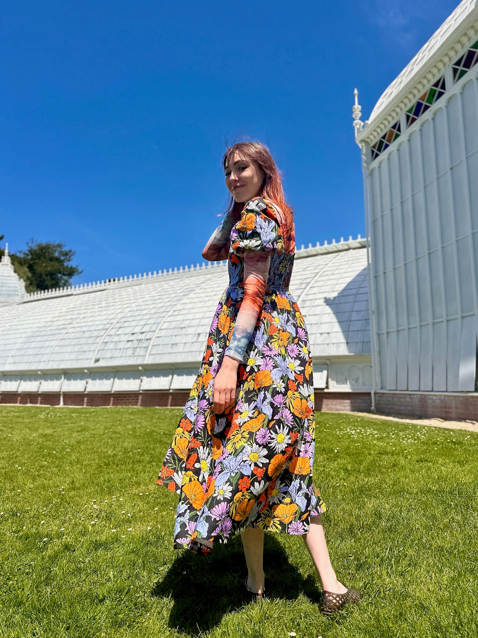 Linen Princess Dress Wildflowers – NOOWORKS Linen Princess Dress Wildflowers – NOOWORKS