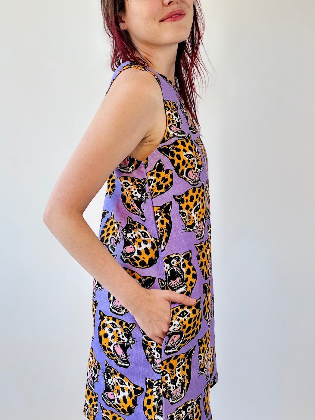 Linen Romy Dress Cheetah Head