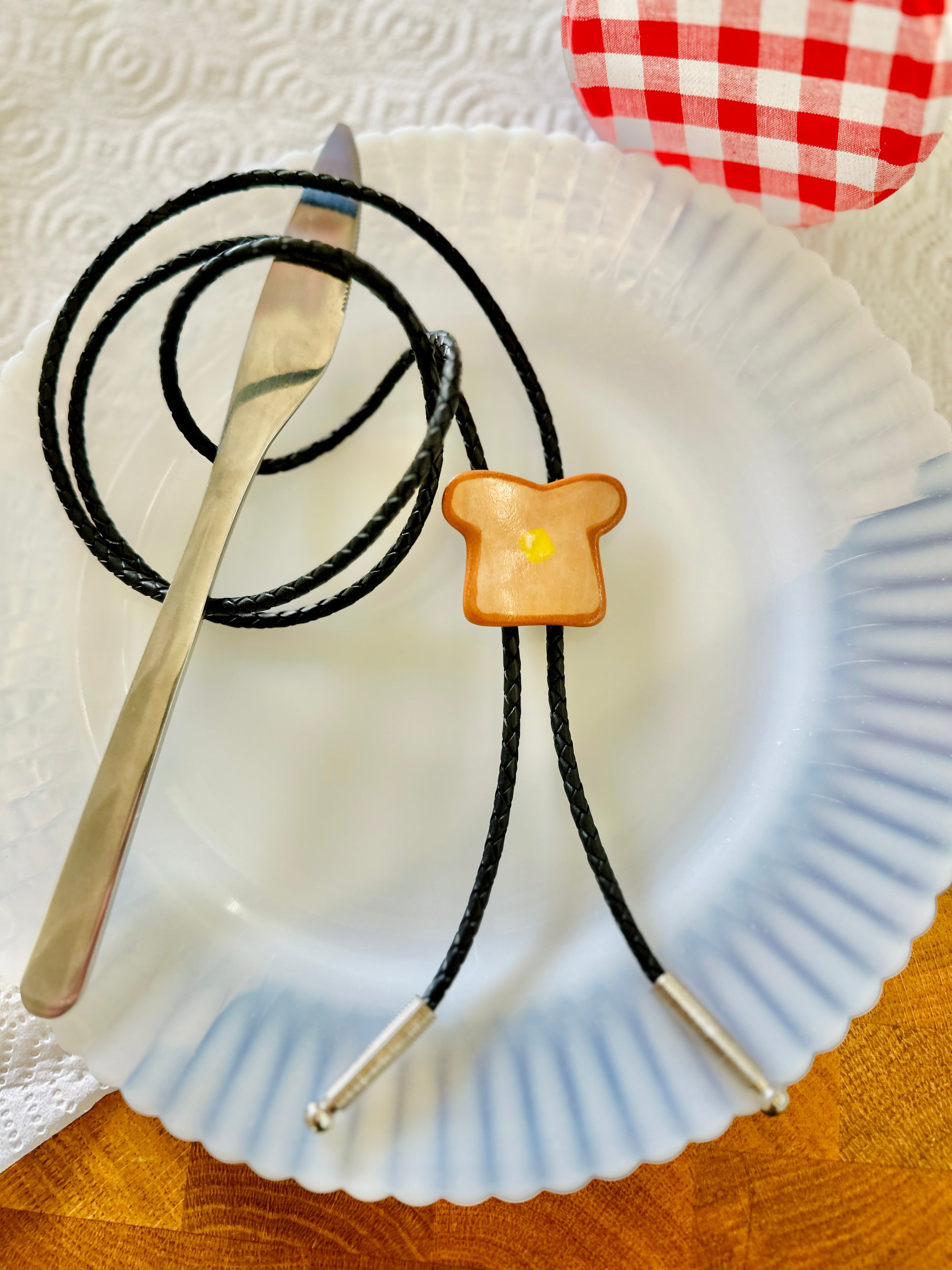 Buttered Toast Ceramic Bolo Tie