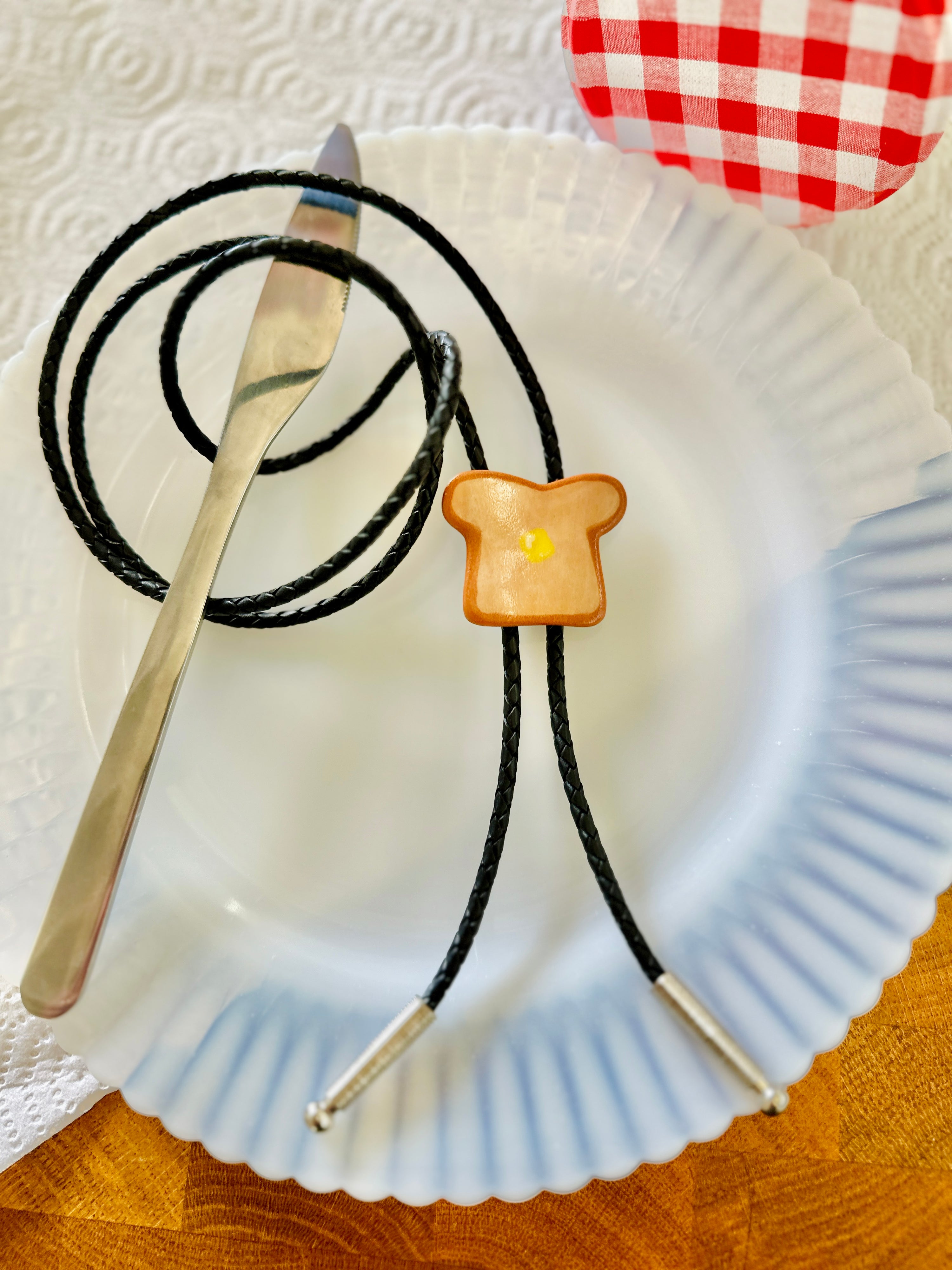 Buttered Toast Ceramic Bolo Tie