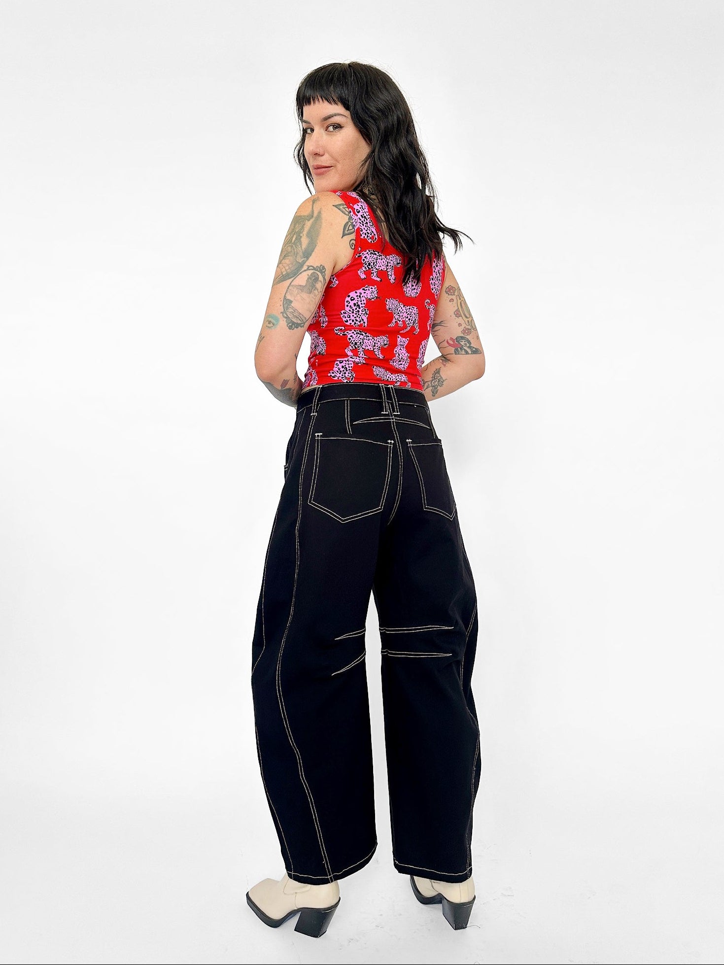 Barrel Pant Solid Black