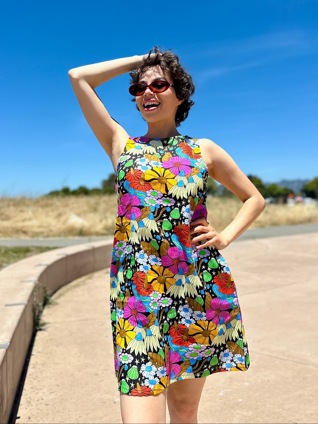 Linen Romy Dress Cosmic Floral