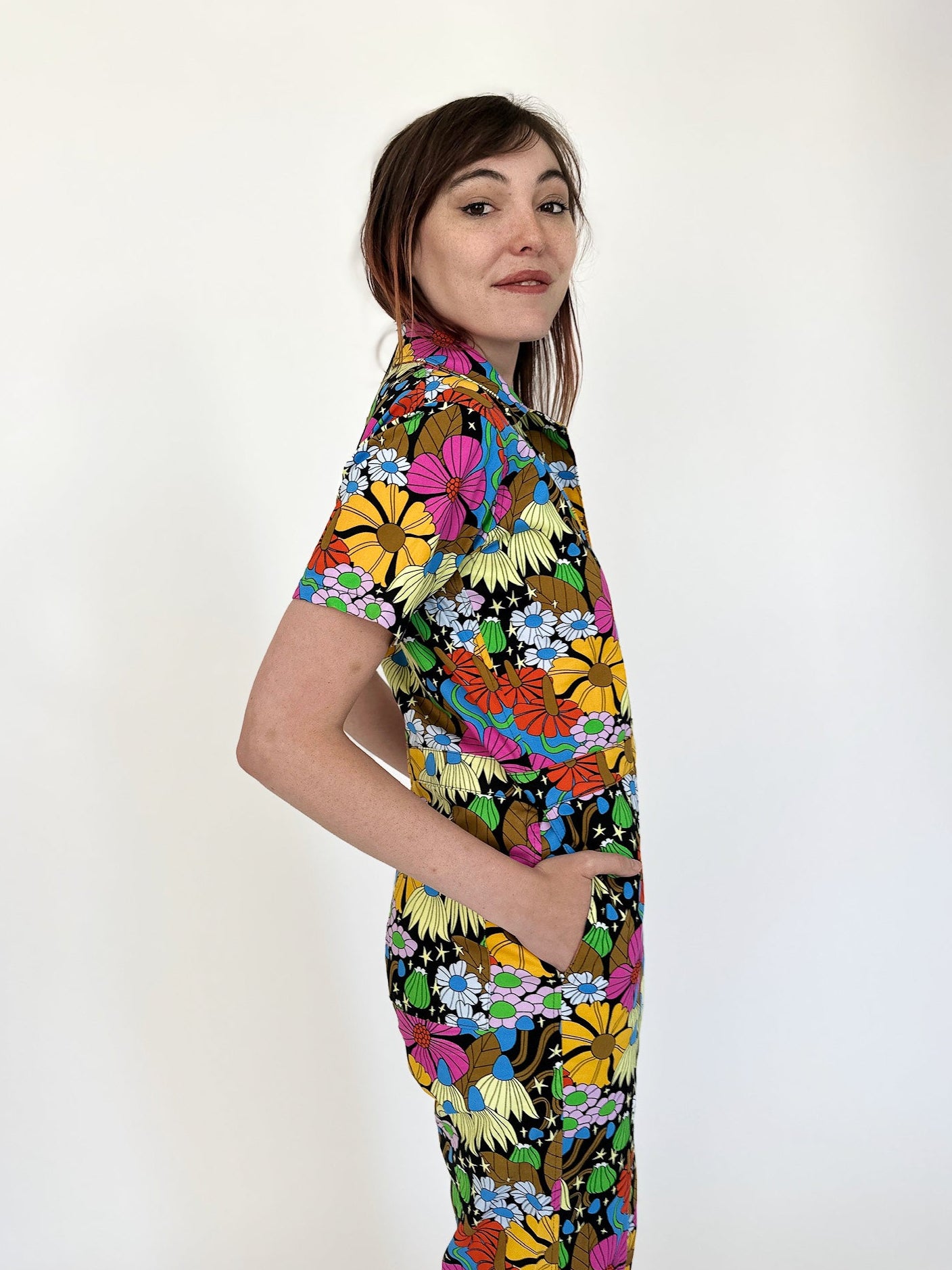 Twill Coveralls Cosmic Floral