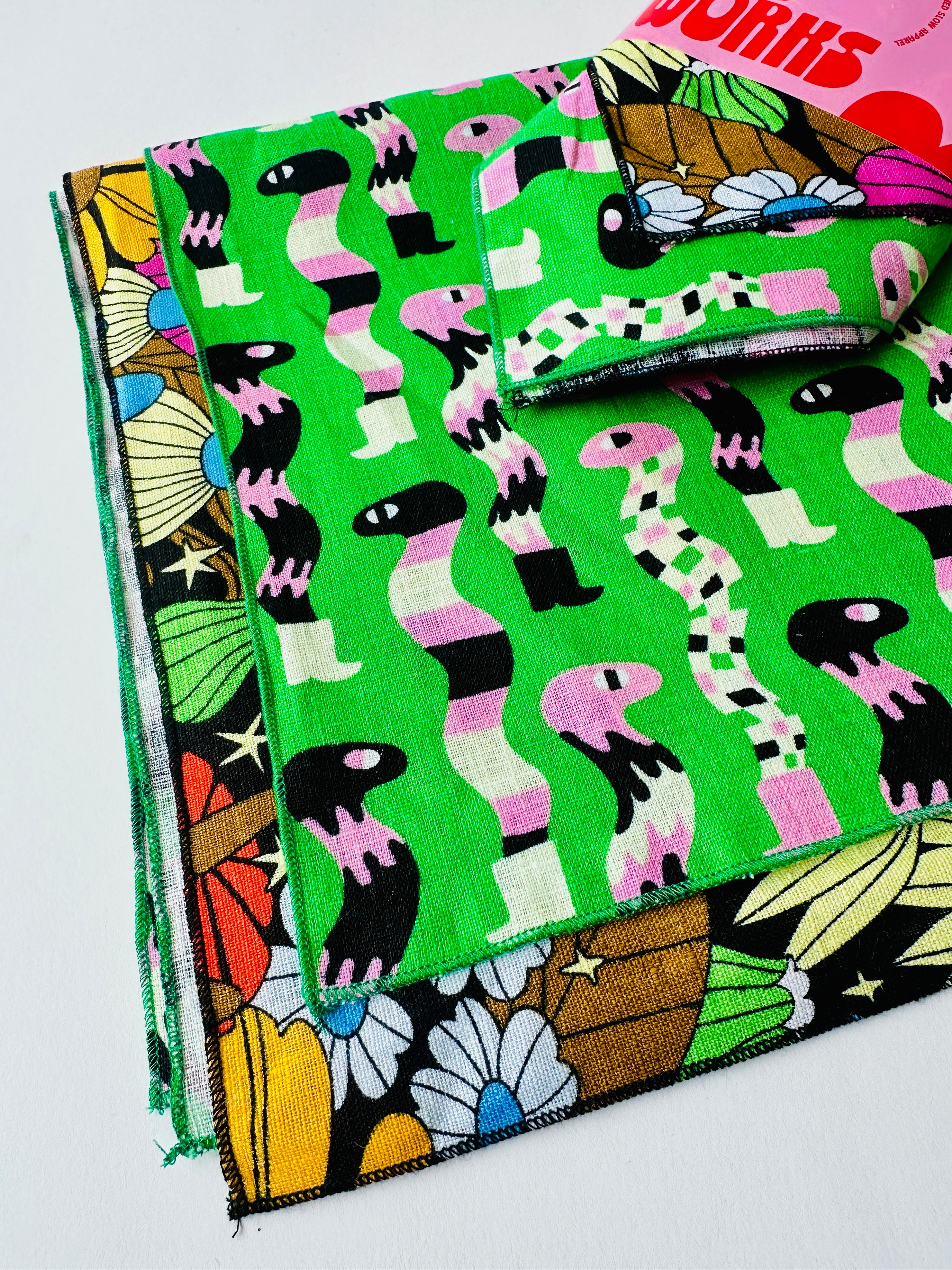 Linen Everything Cloth Set *Cosmic Floral x Sssnakes*
