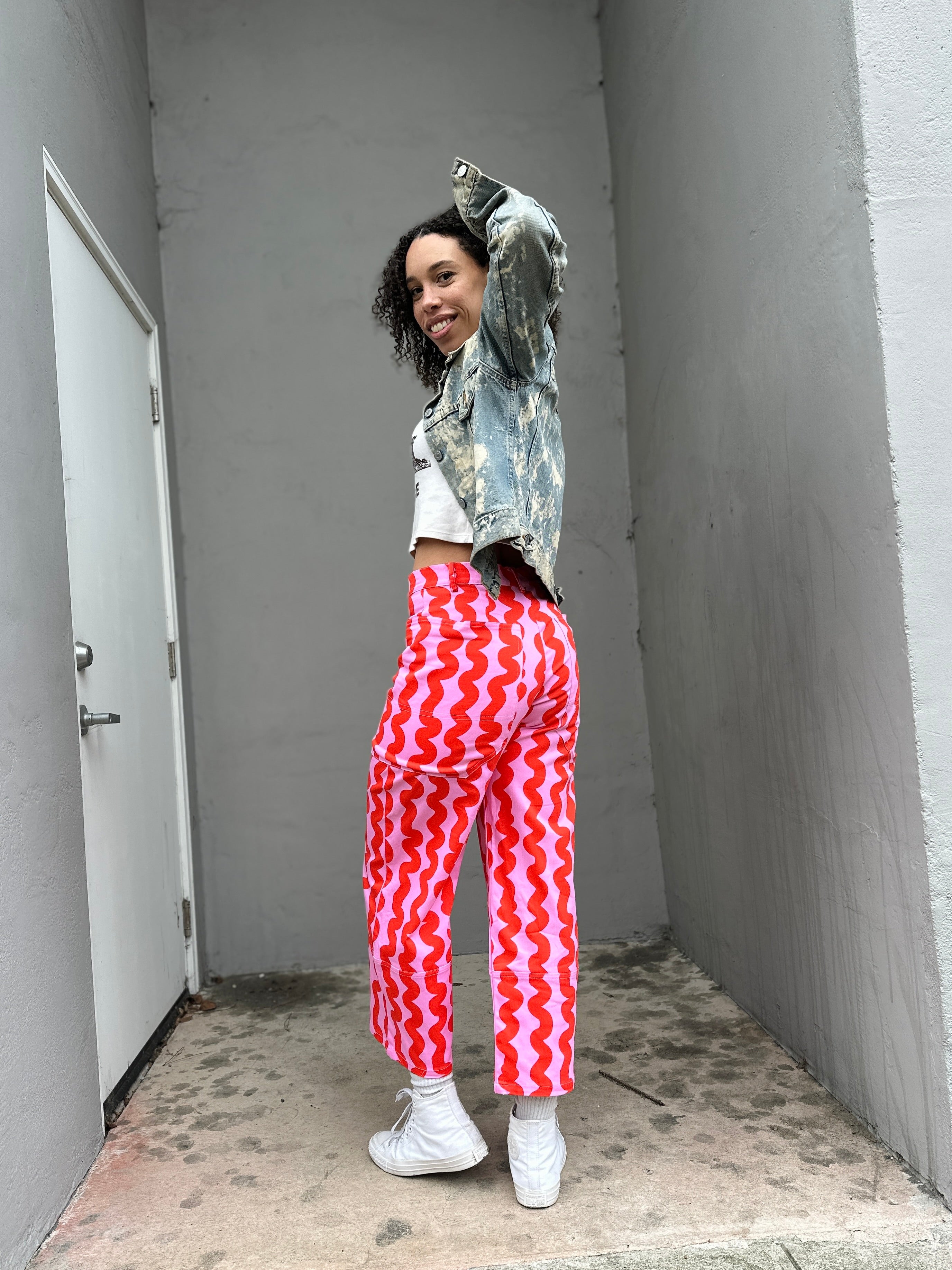 Skater Pant Pink Squiggle