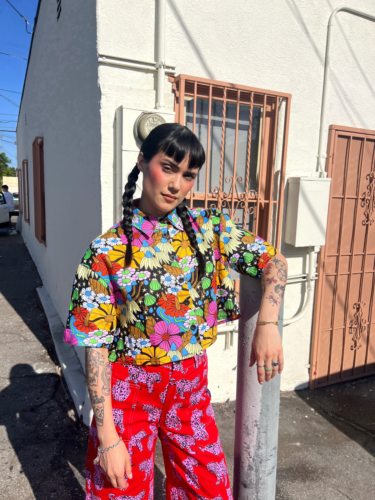 Linen Olivia Top Cosmic Floral