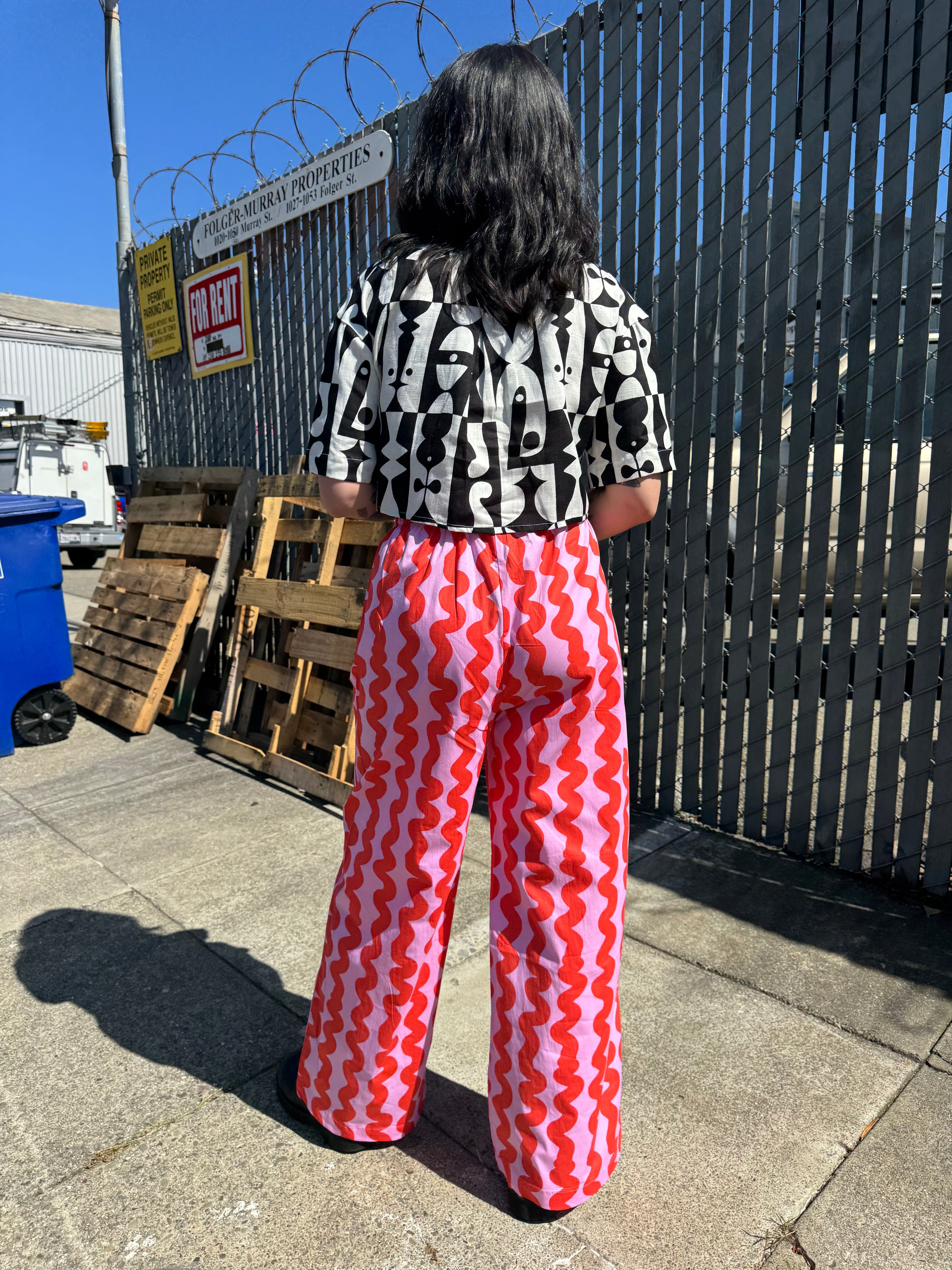 Easy Pant Pink Squiggle