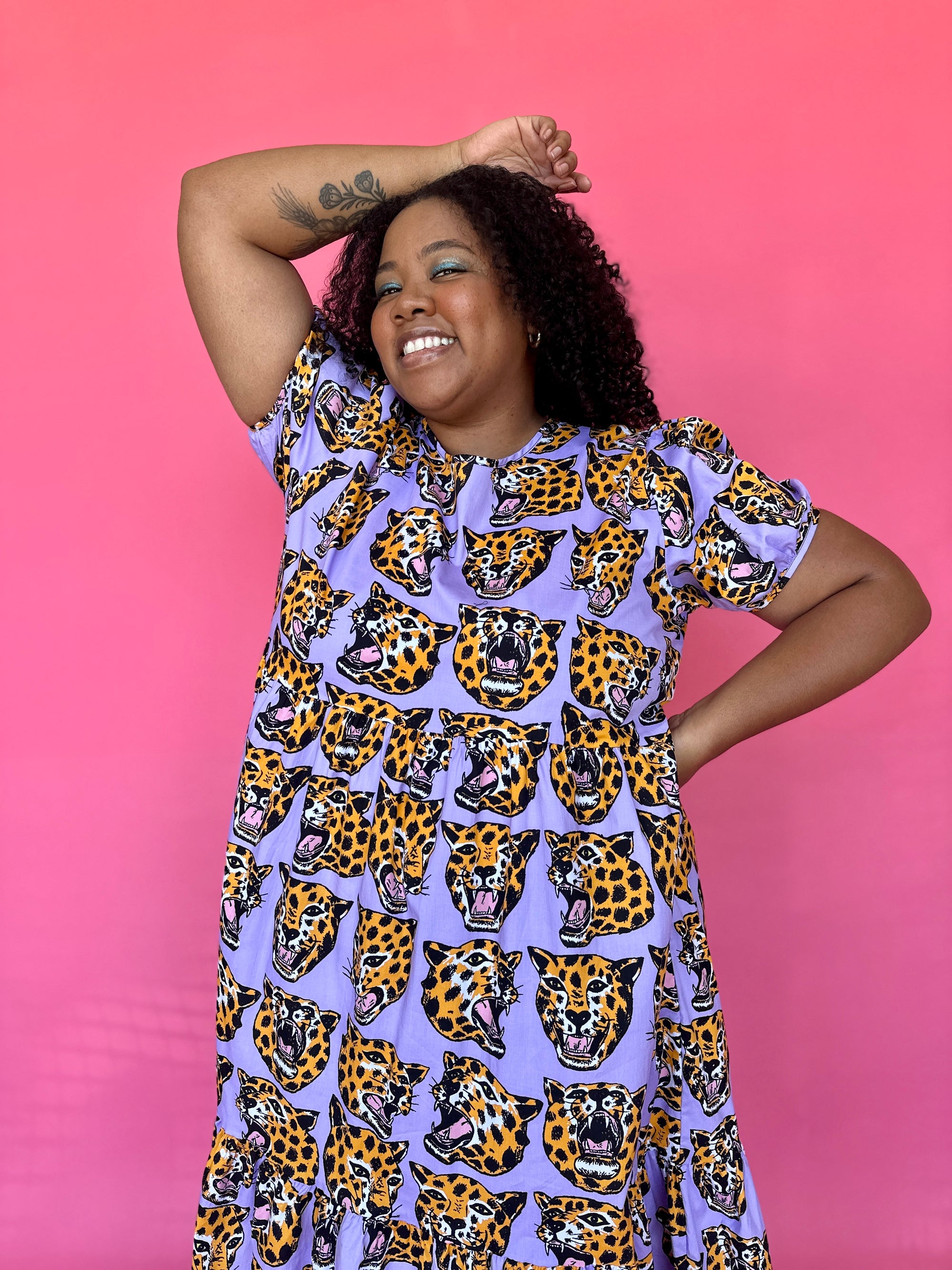 Inanna Dress Cheetah Head
