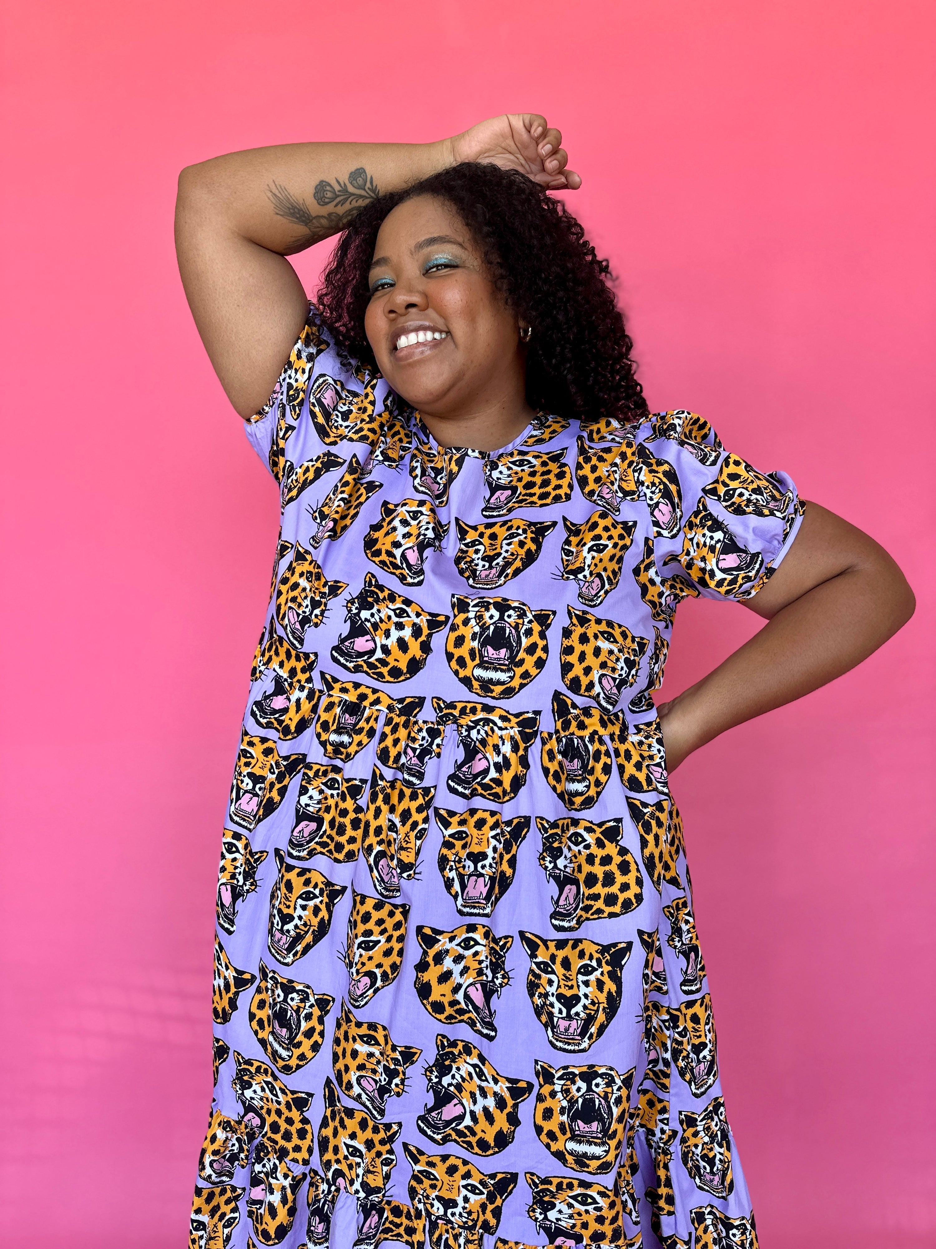 Inanna Dress Cheetah Head