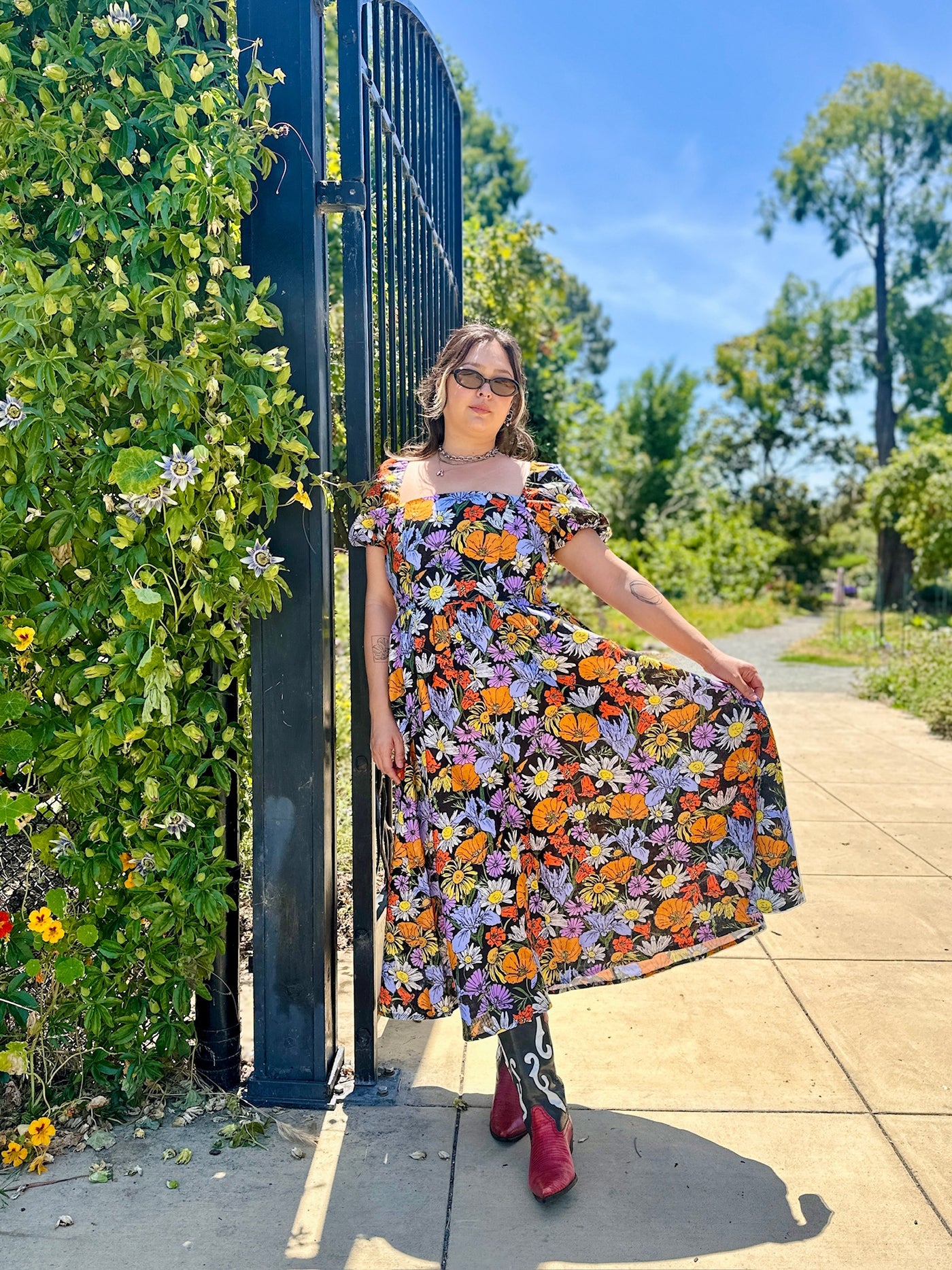 Linen Princess Dress Wildflowers