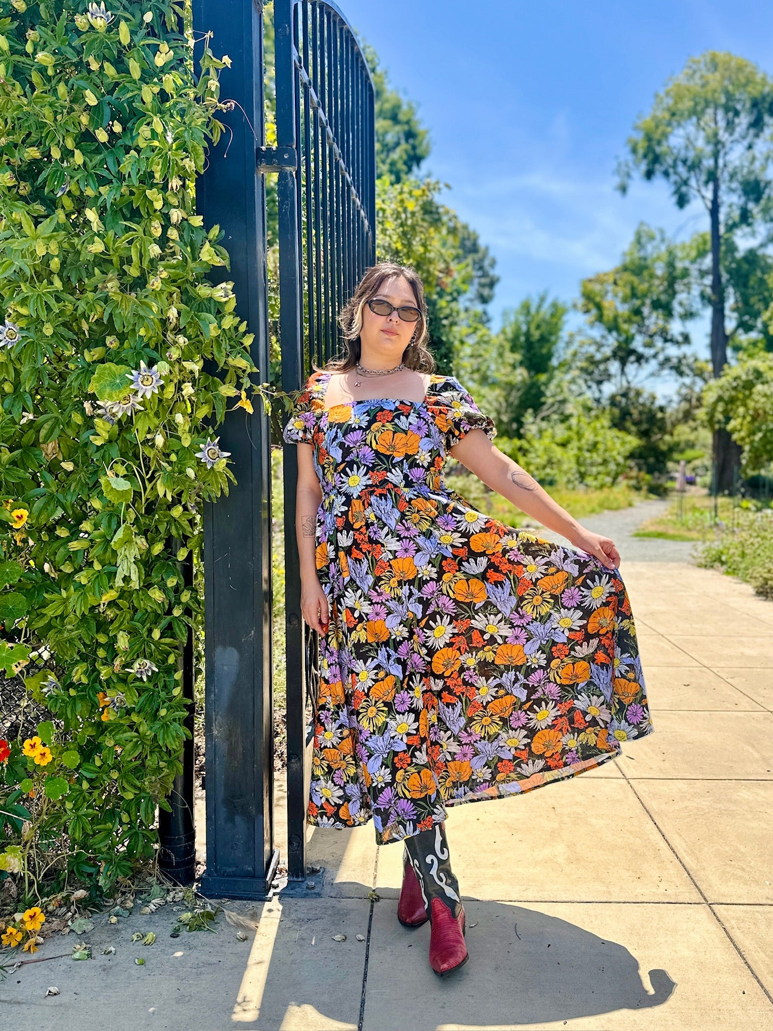 Linen Princess Dress Wildflowers