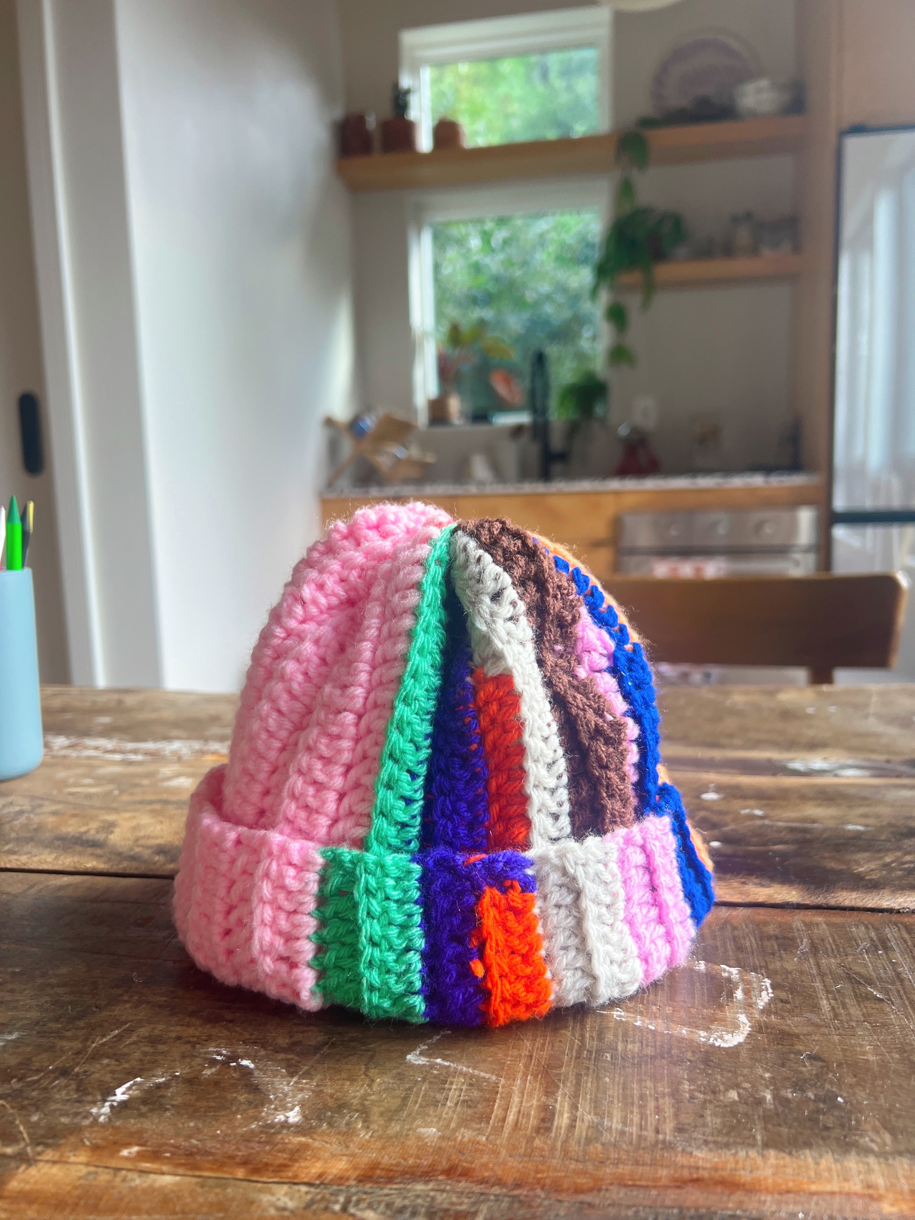Bev Made Two-Tone Scrap Beanie