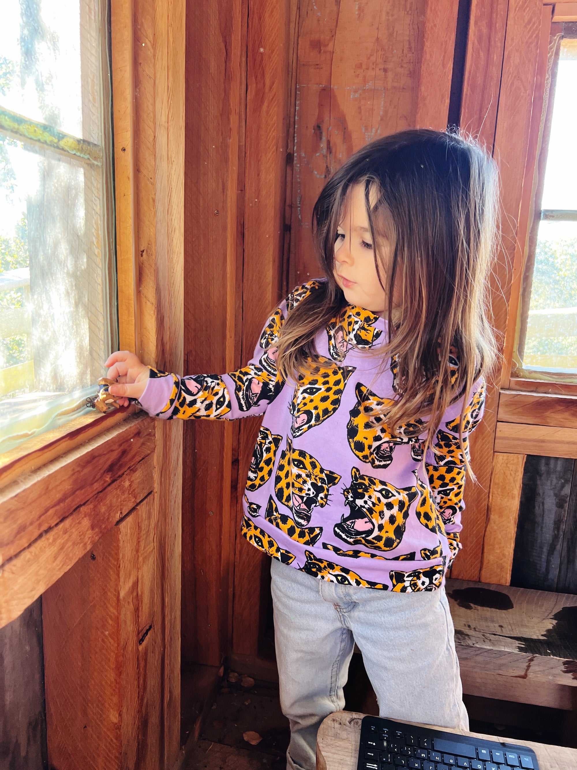 Kids Sweatshirt Cheetah Head