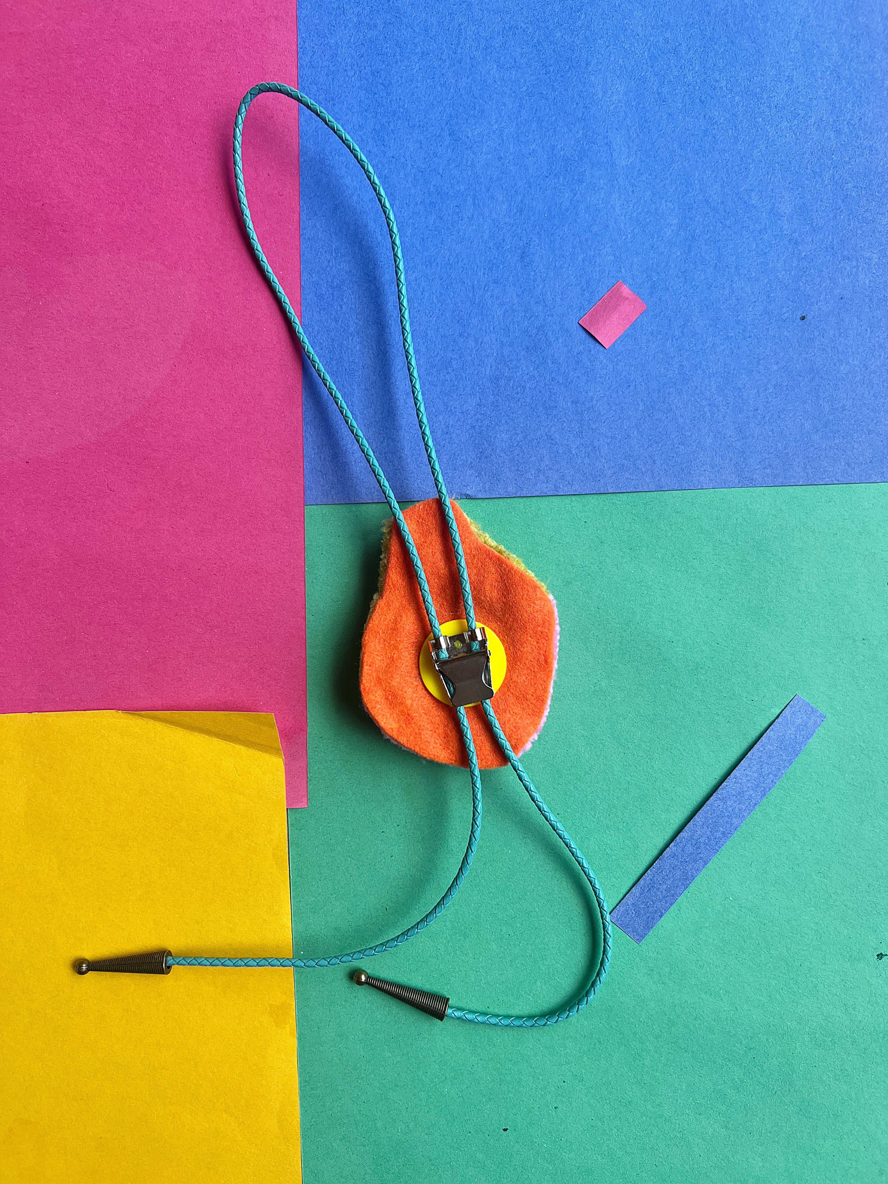 Strawberry Tufted Bolo Tie - Light Pink