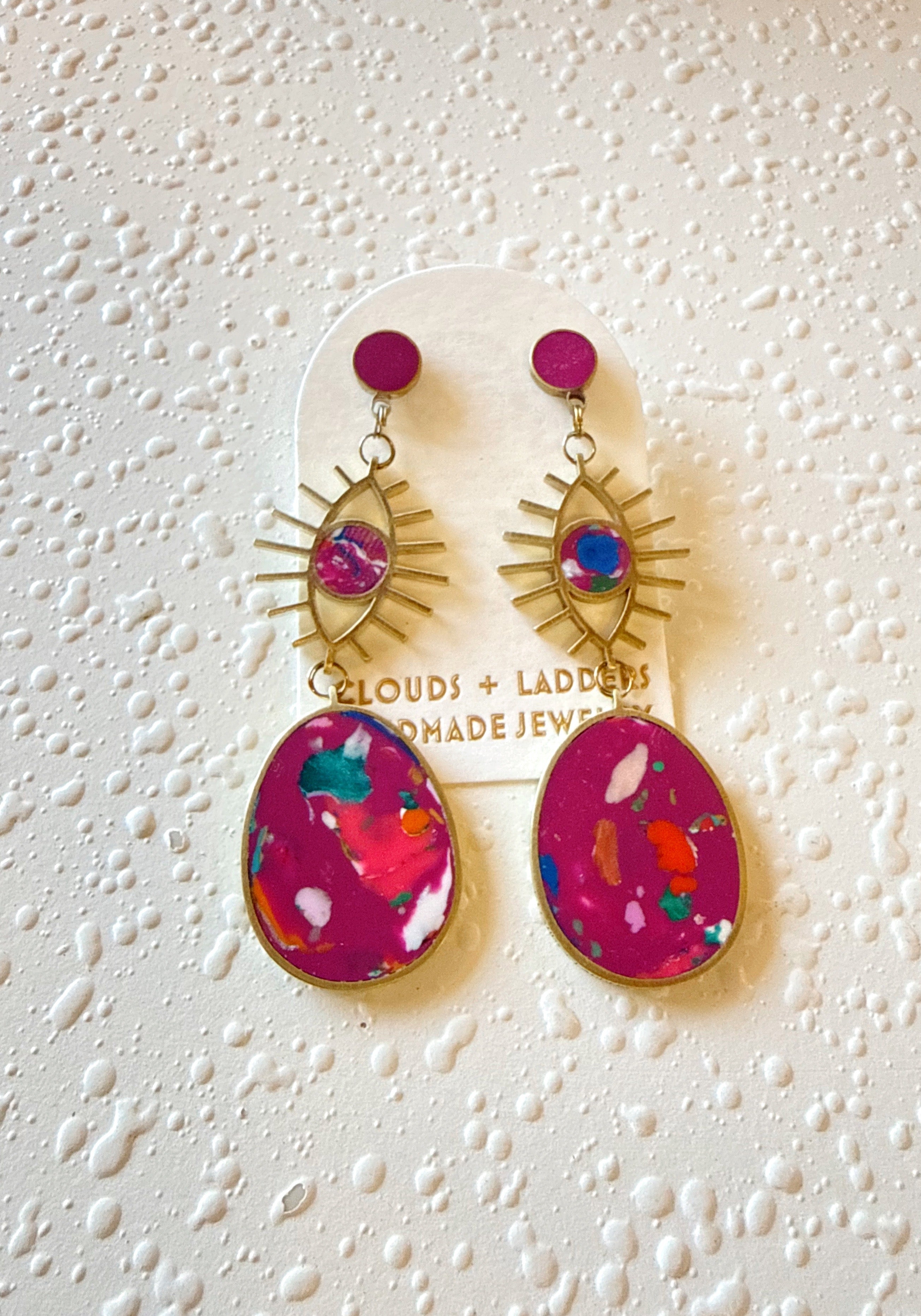 Moon Eye Drop Earrings