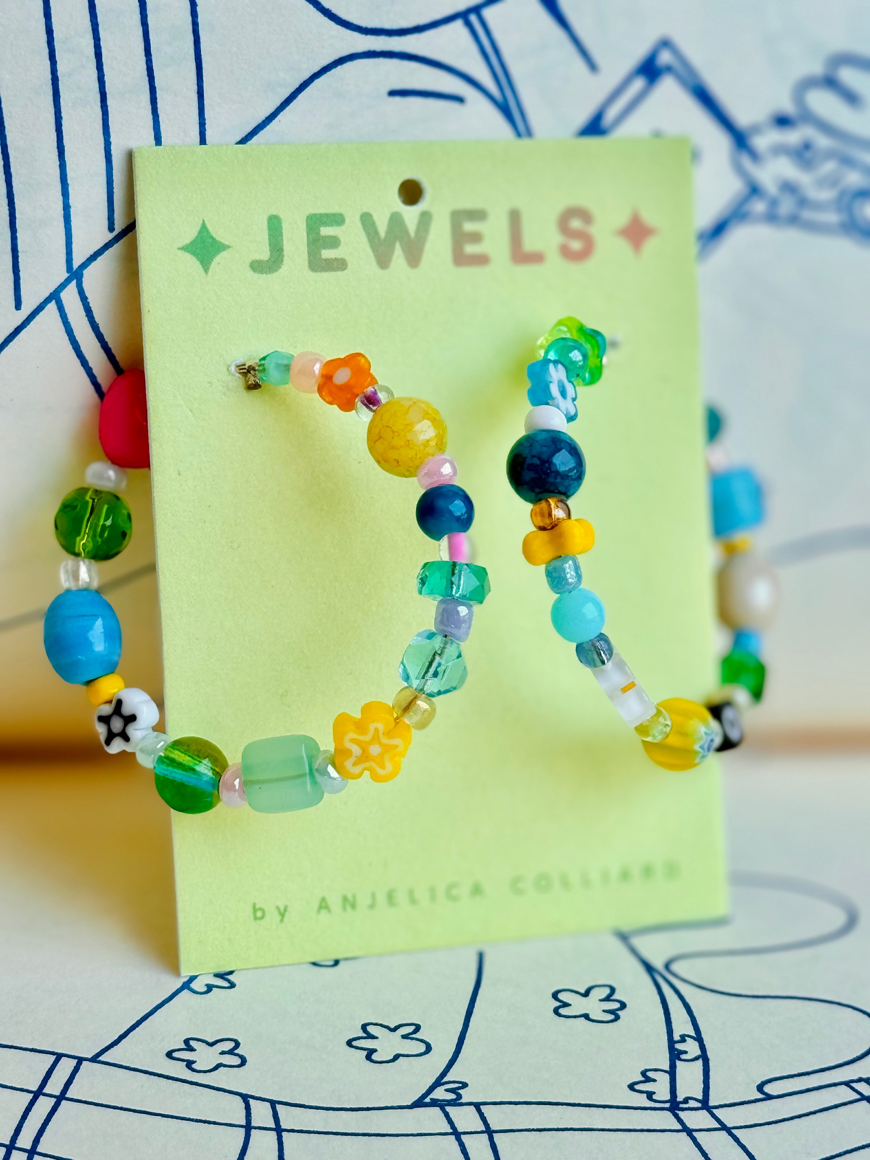 Jellicore Collage Beaded Hoop Earrings