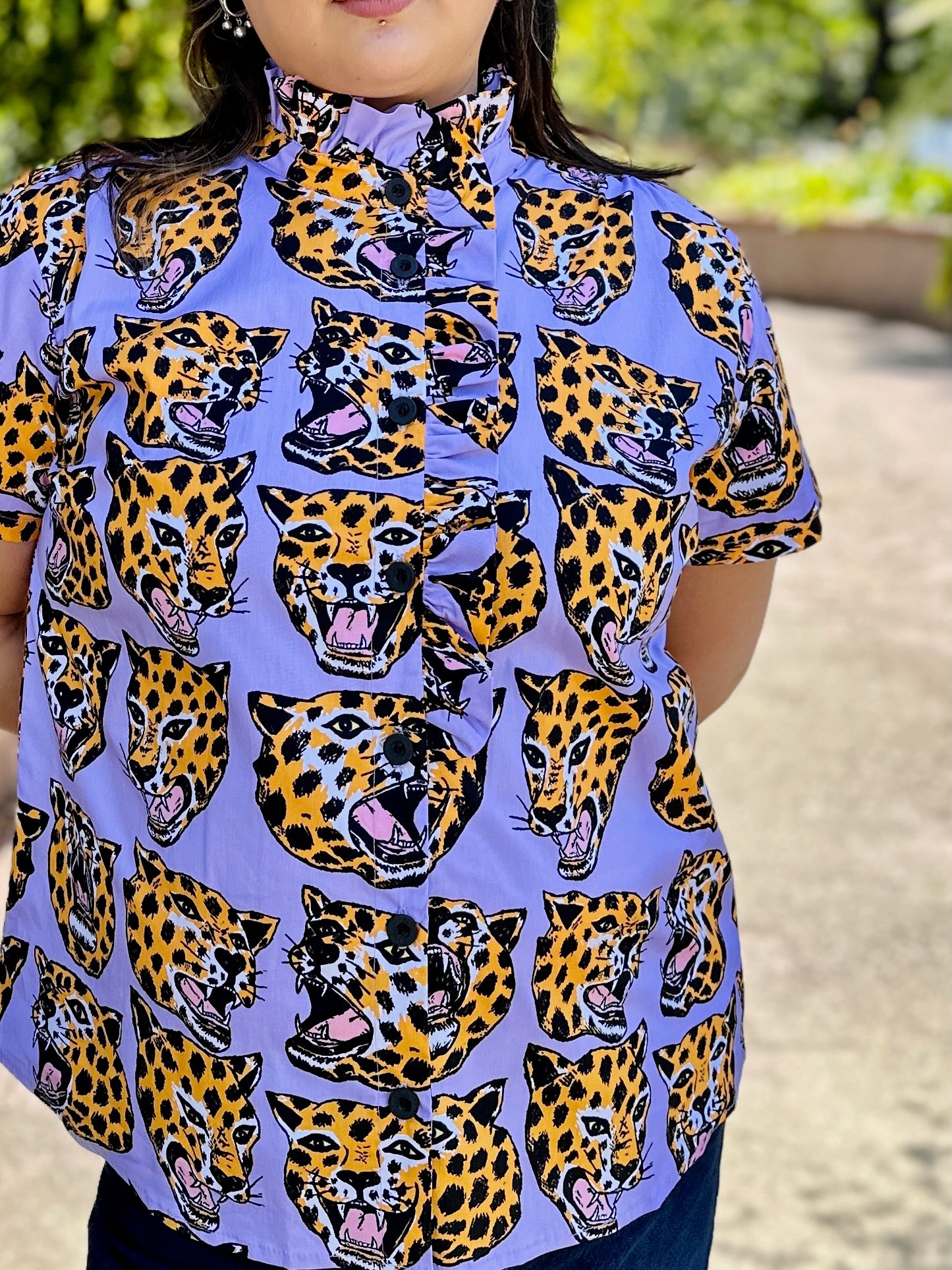 Francesca Top Cheetah Head