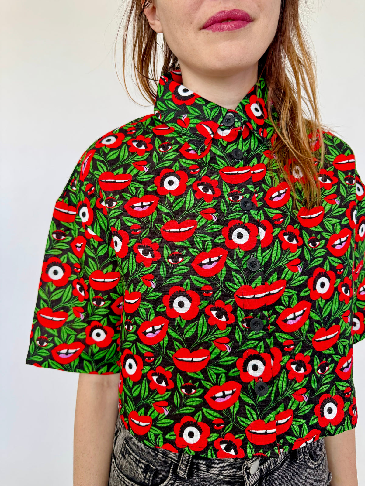 Linen Olivia Top Poison Ivy