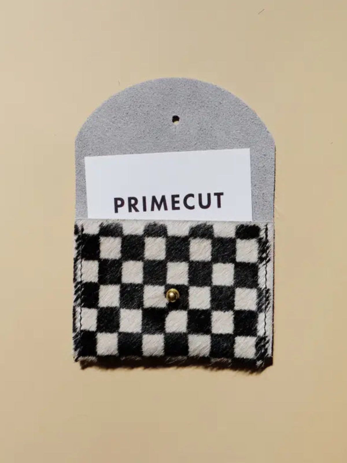 Cardholder - Checkered Hair On Hide