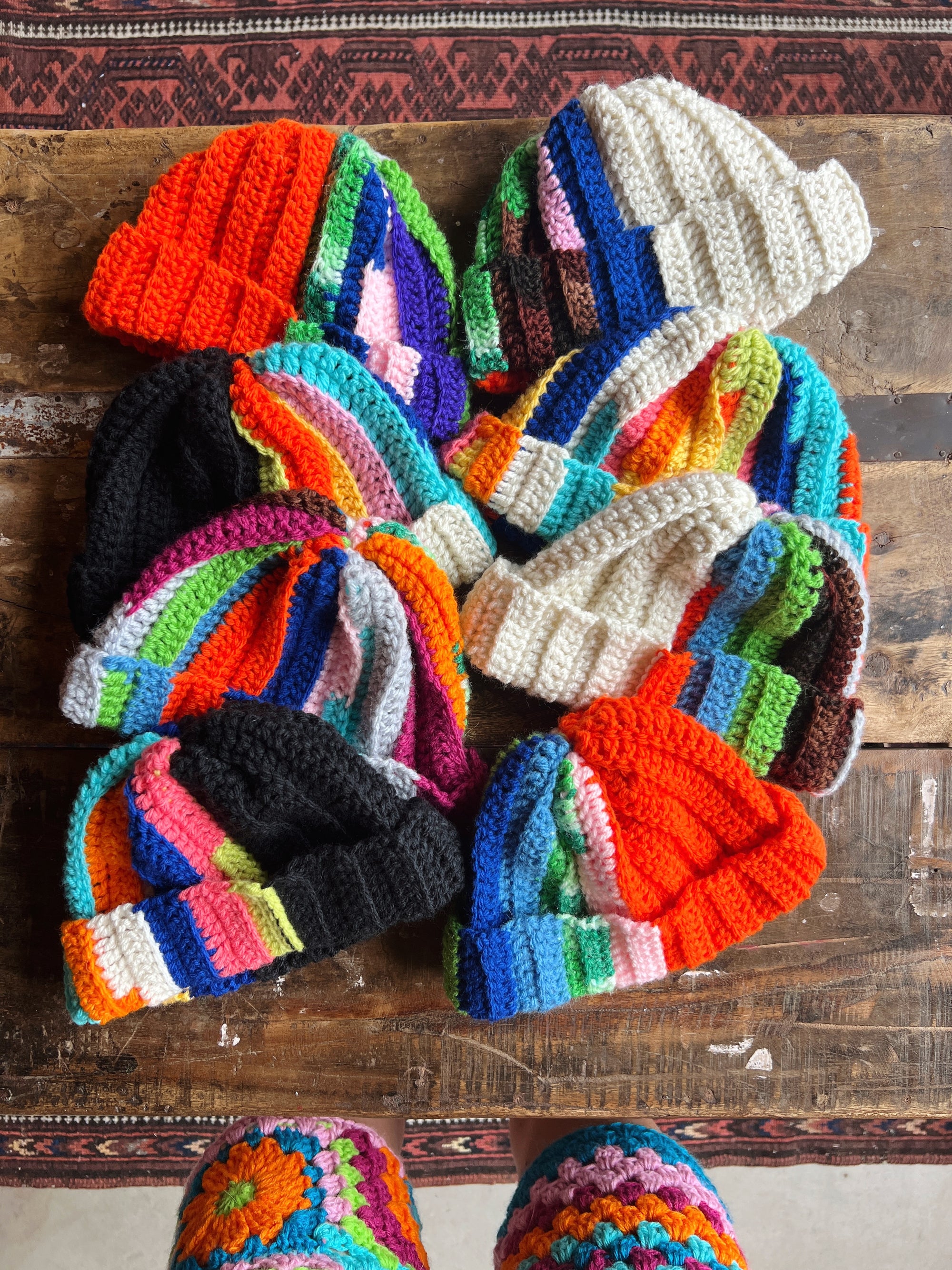 Bev Made two tone Scrap Beanie