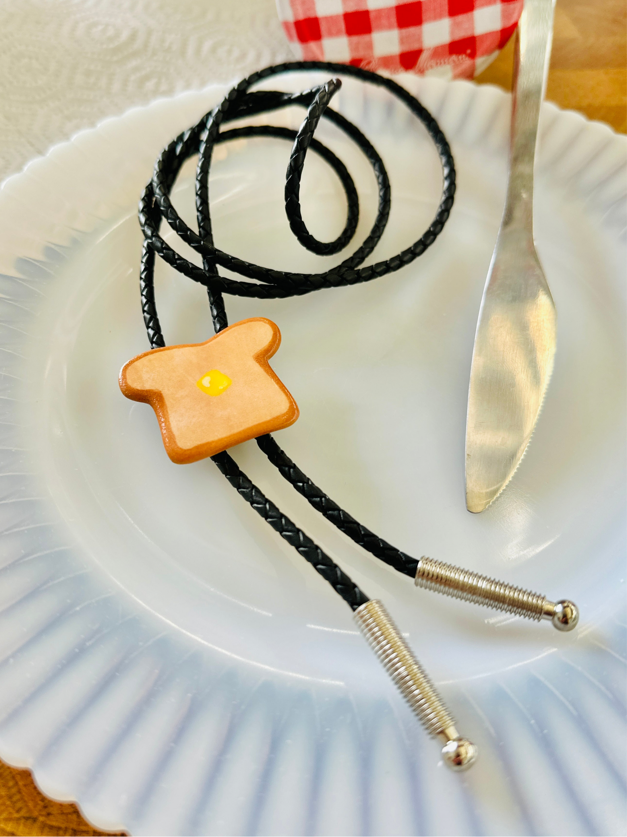 Buttered Toast Ceramic Bolo Tie