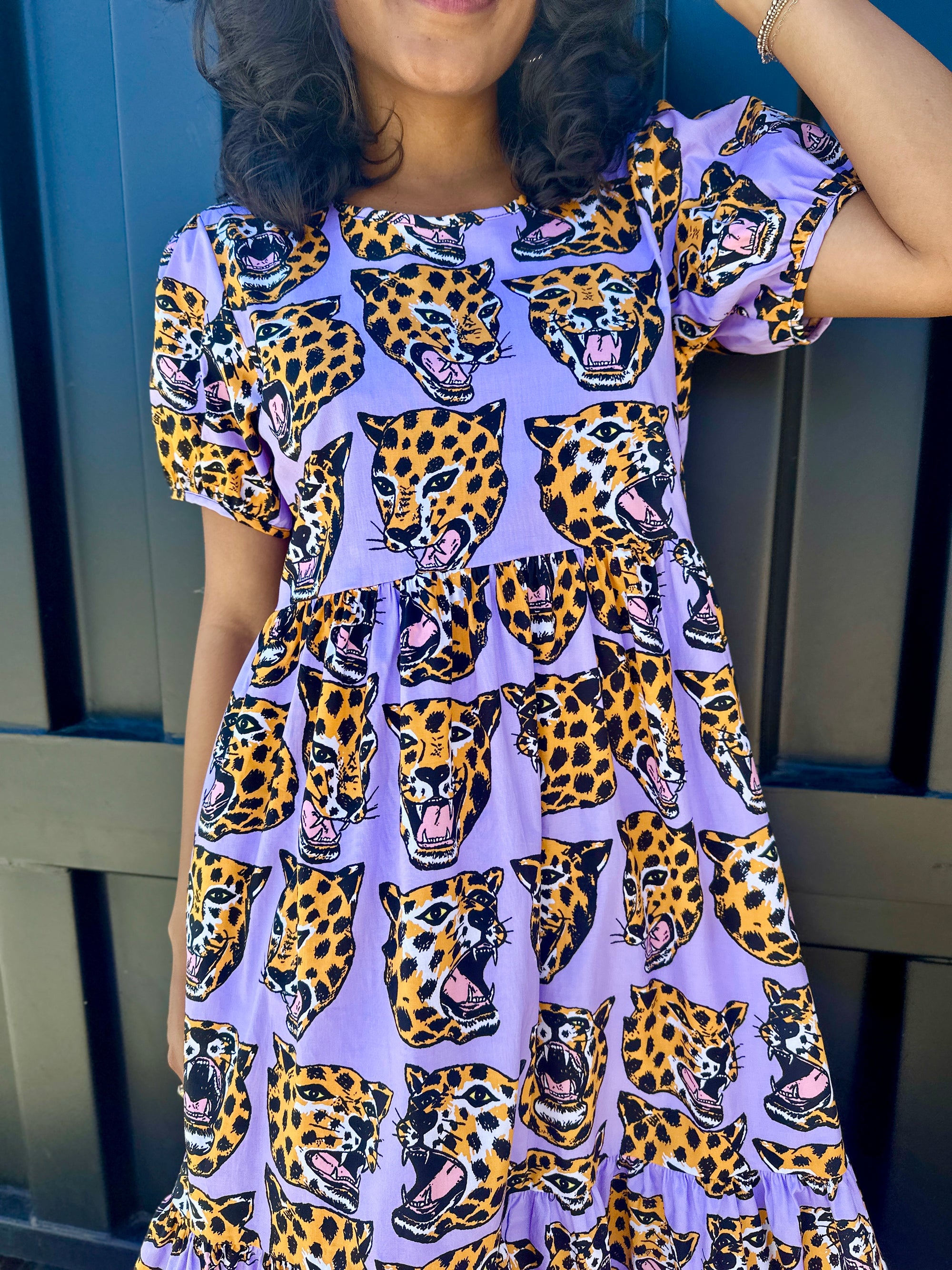 Inanna Dress Cheetah Head