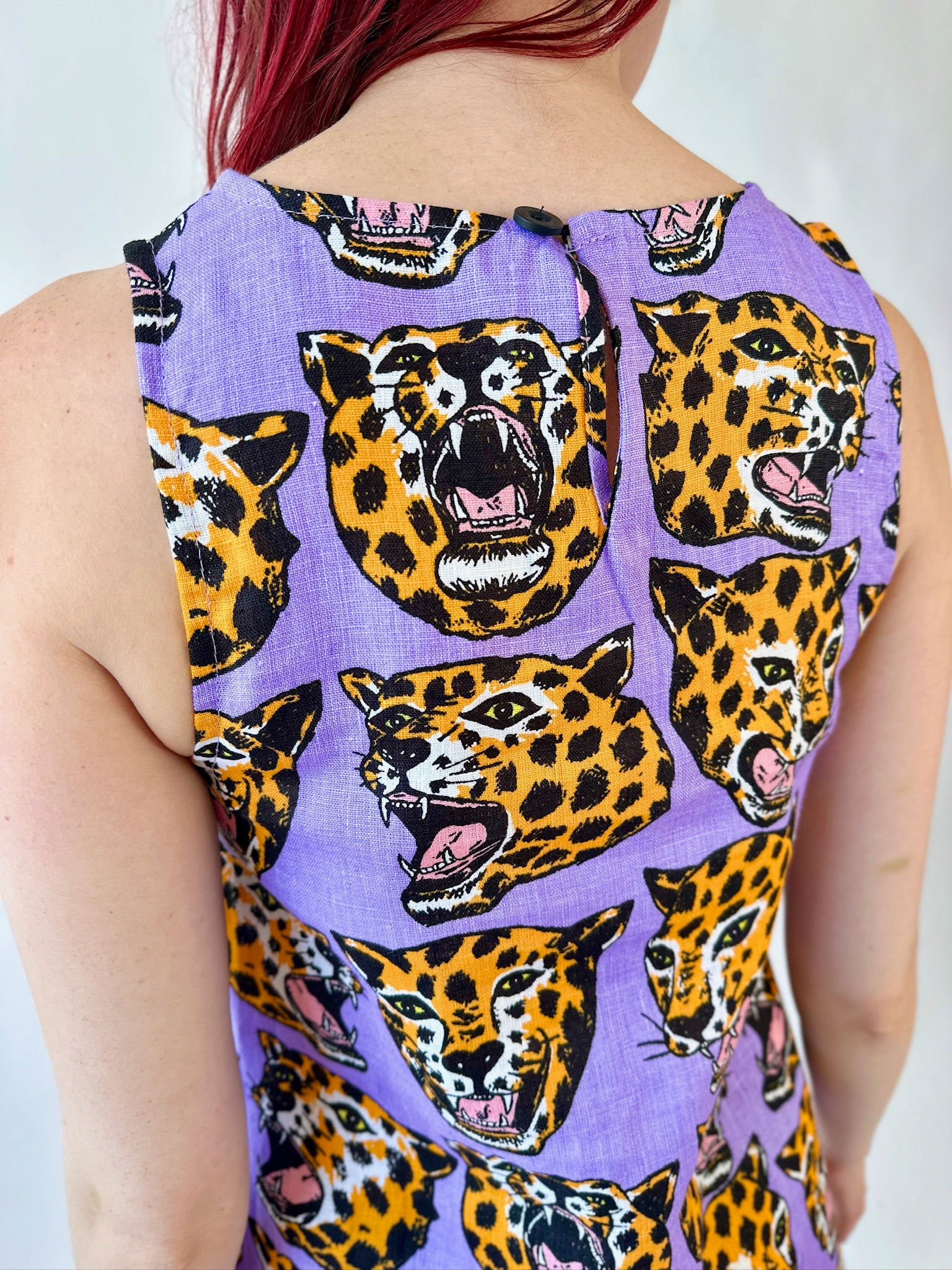 Linen Romy Dress Cheetah Head