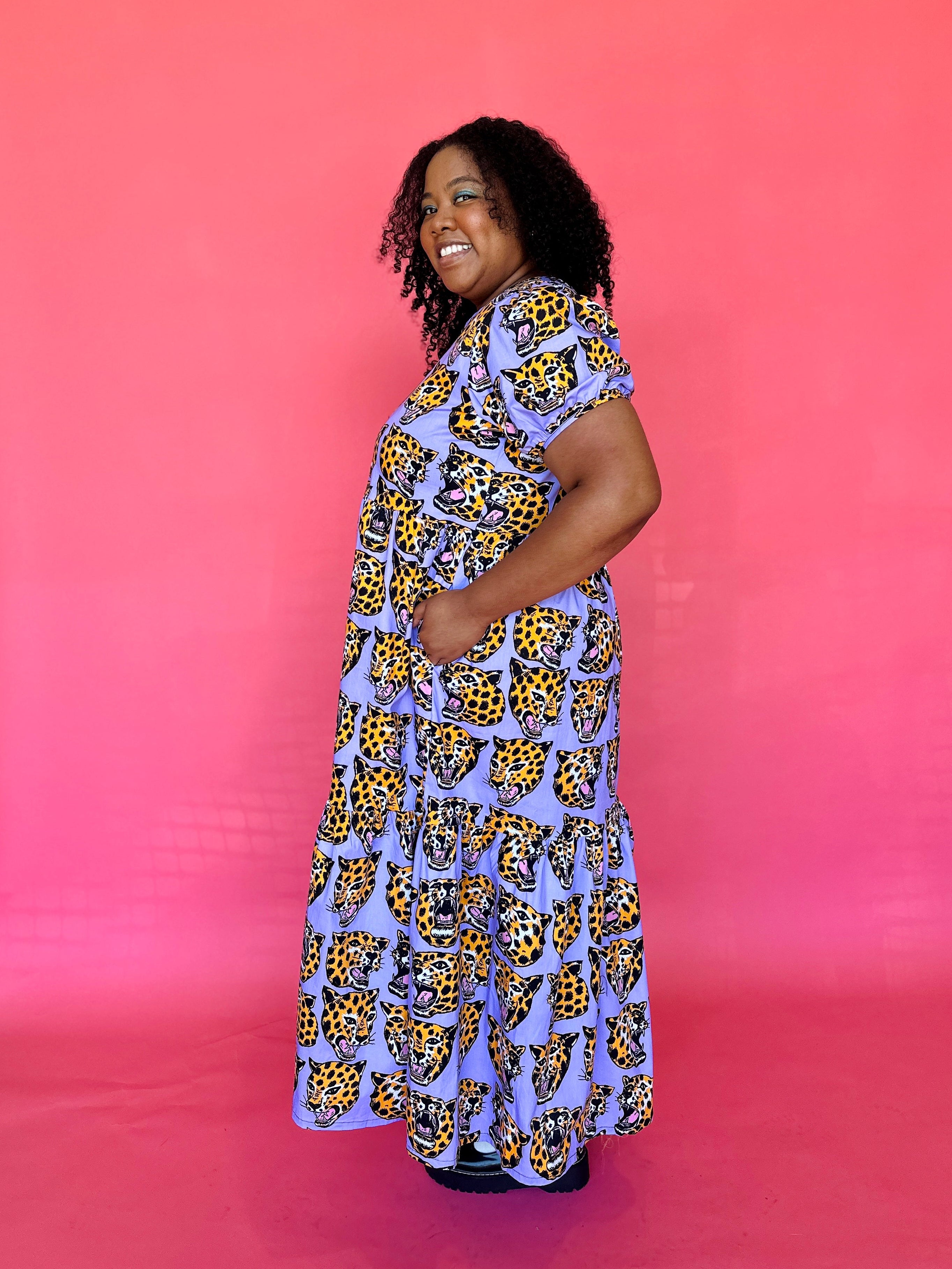Inanna Dress Cheetah Head
