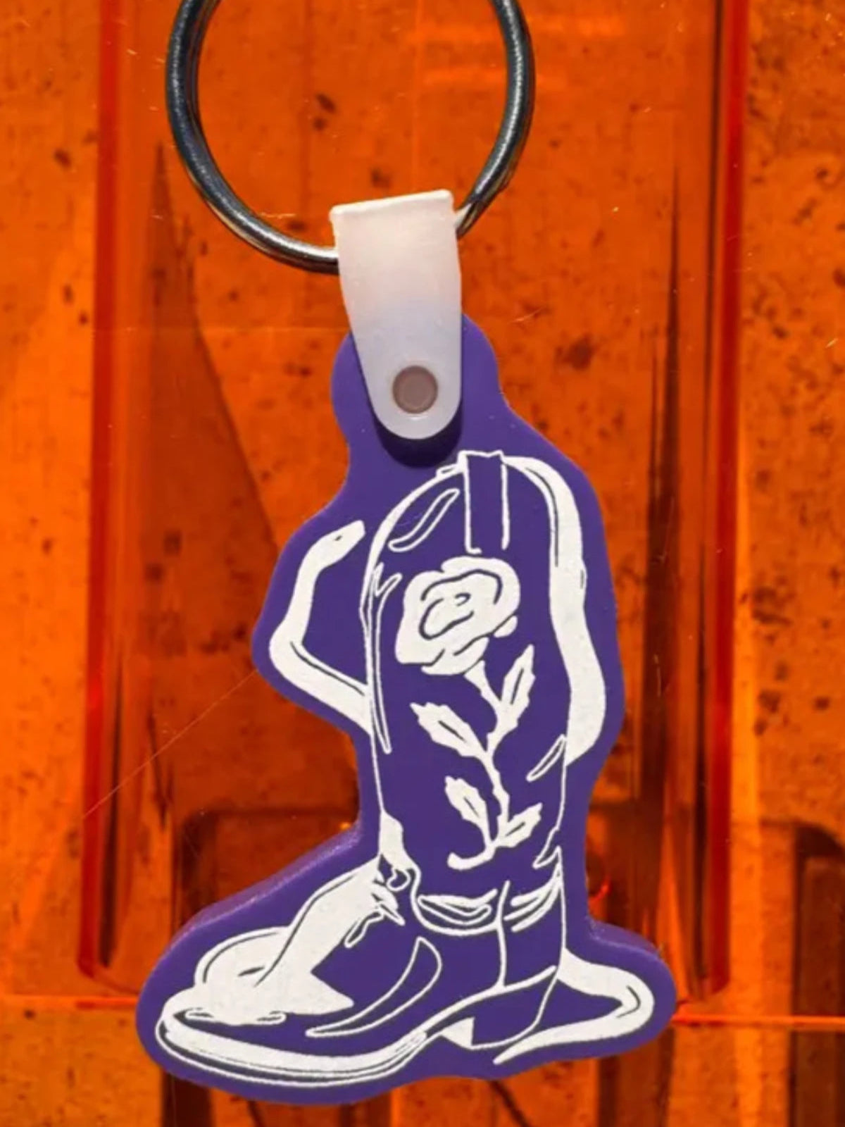 Purple Boot Keychain