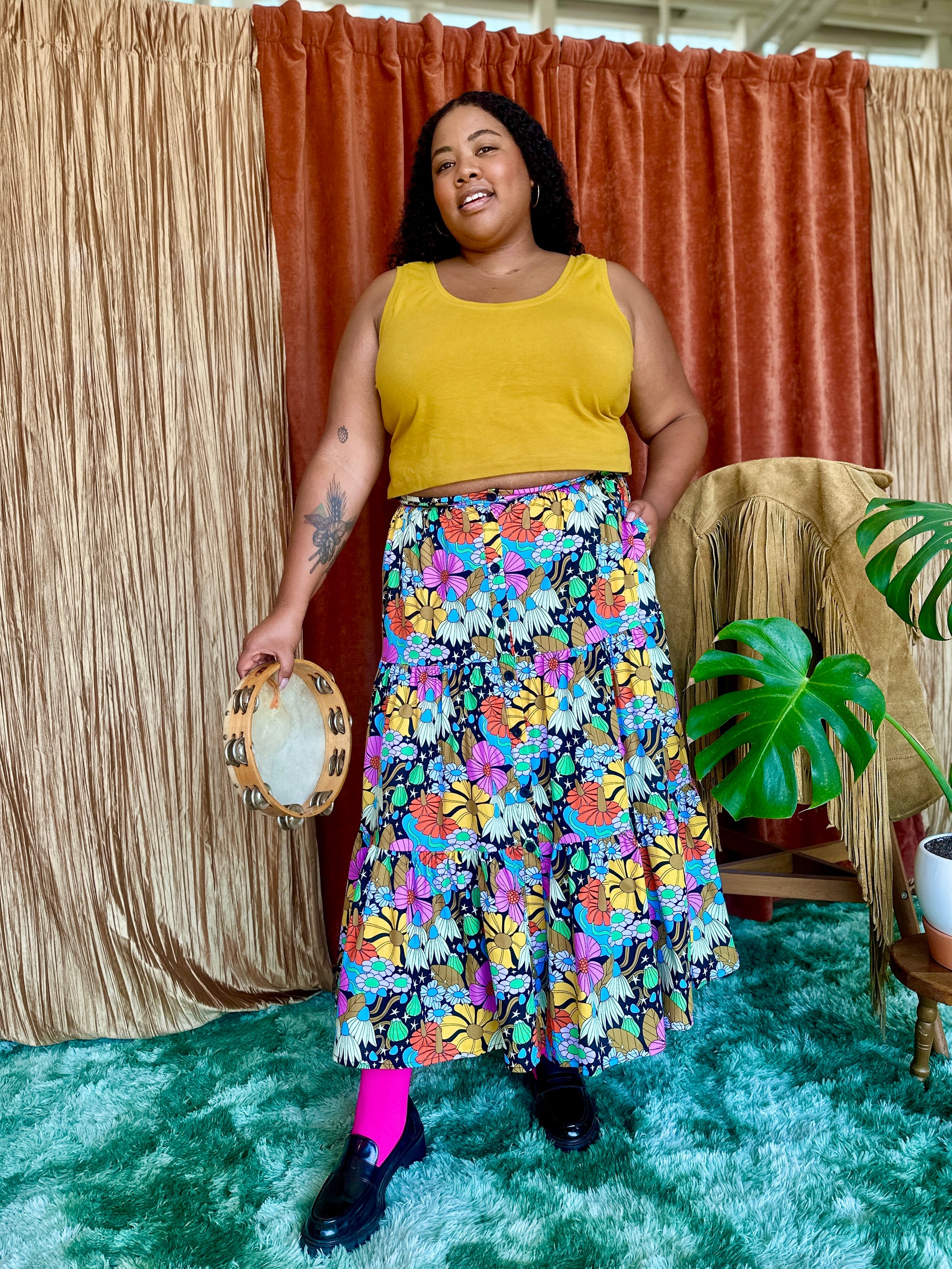 Prairie Skirt Cosmic Floral