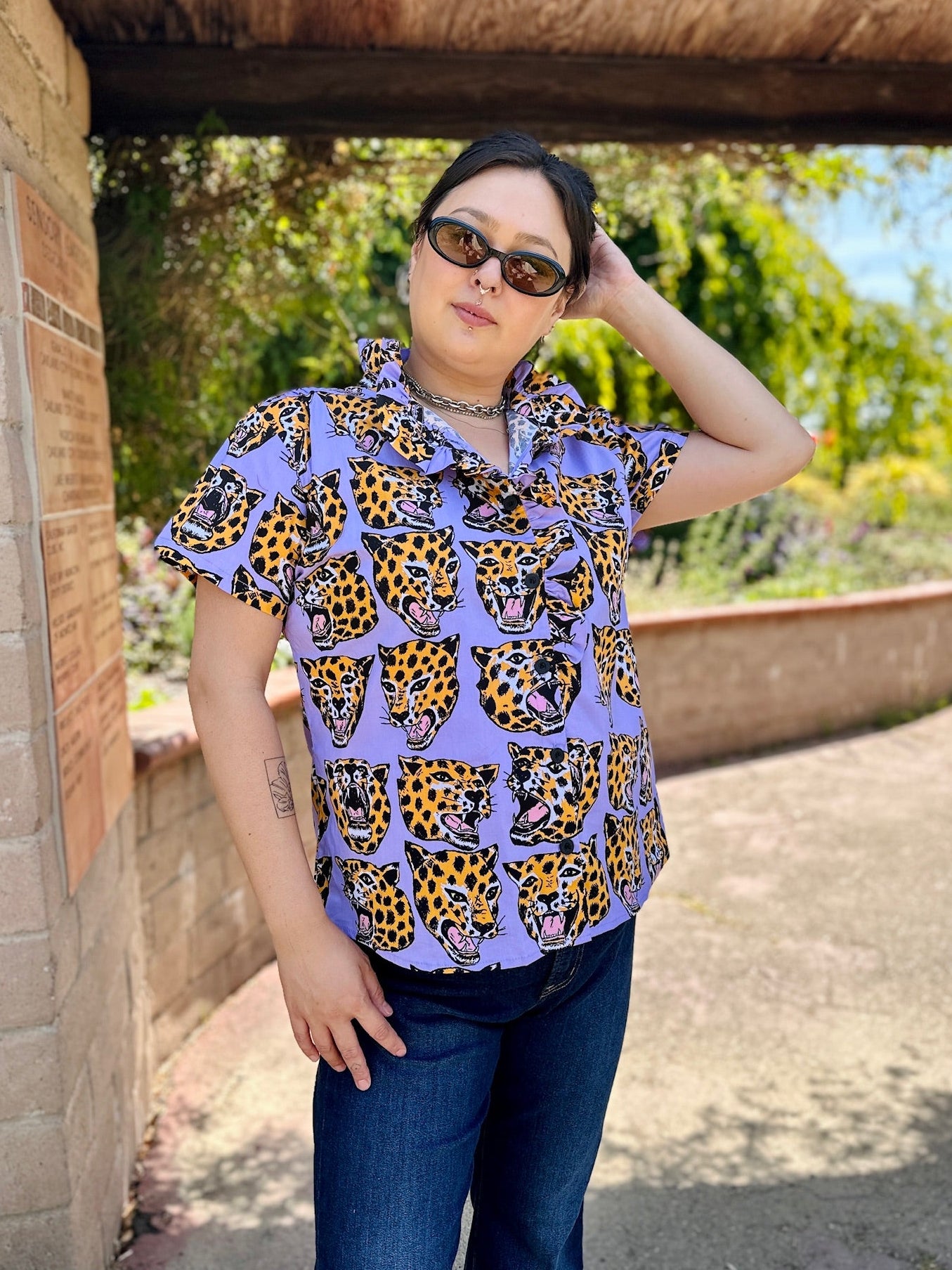 Francesca Top Cheetah Head
