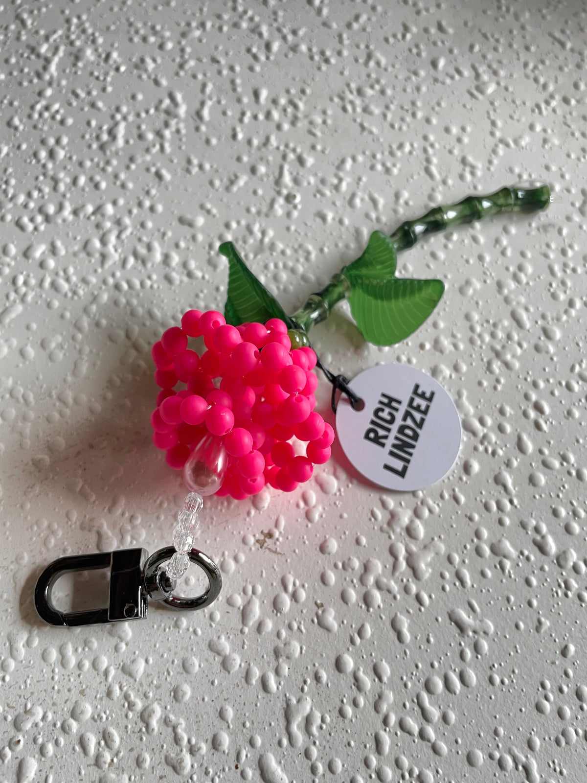 Short Stem Rose Baddie Bag Charm