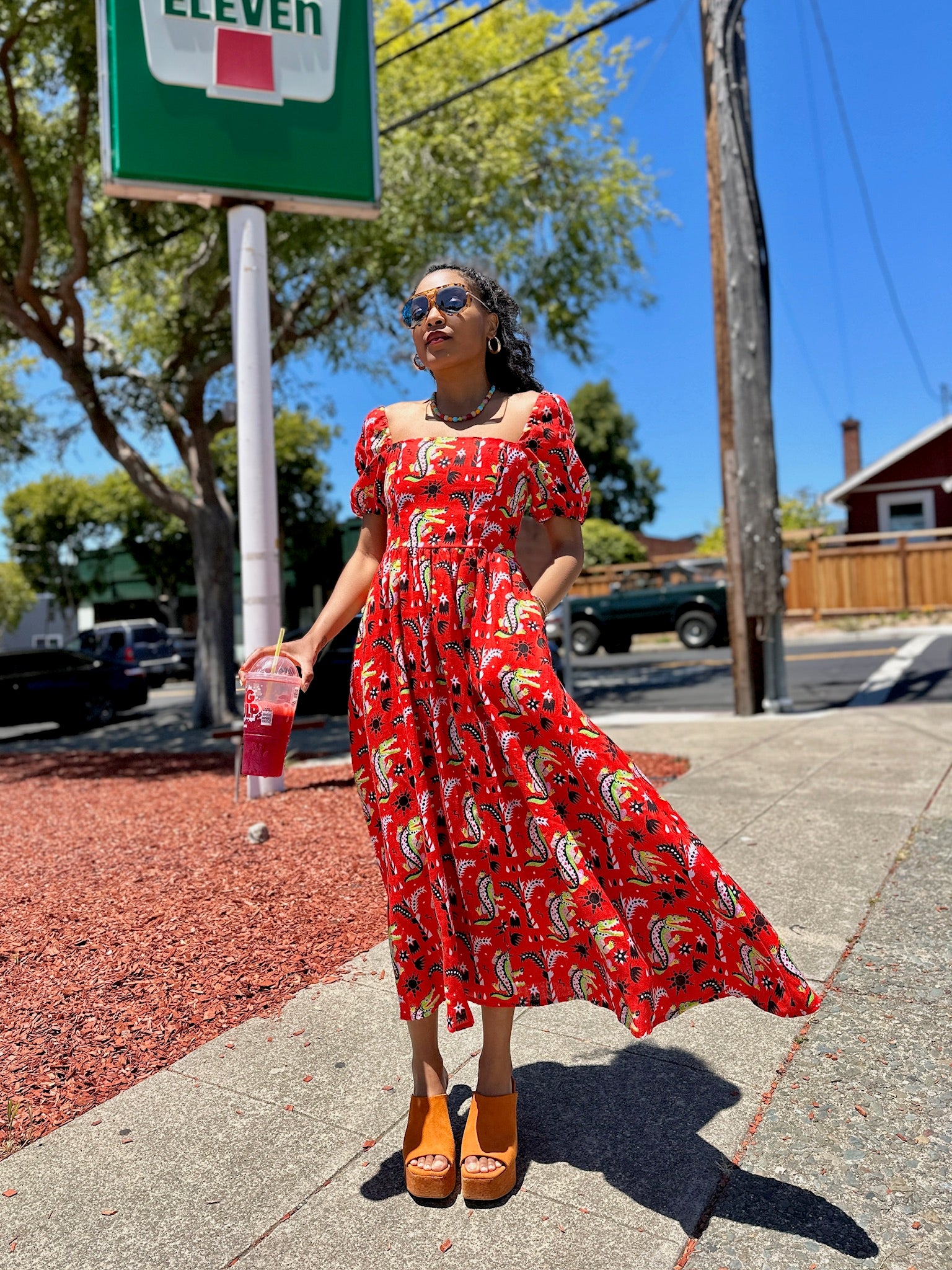 Linen Princess Dress Crocodilo