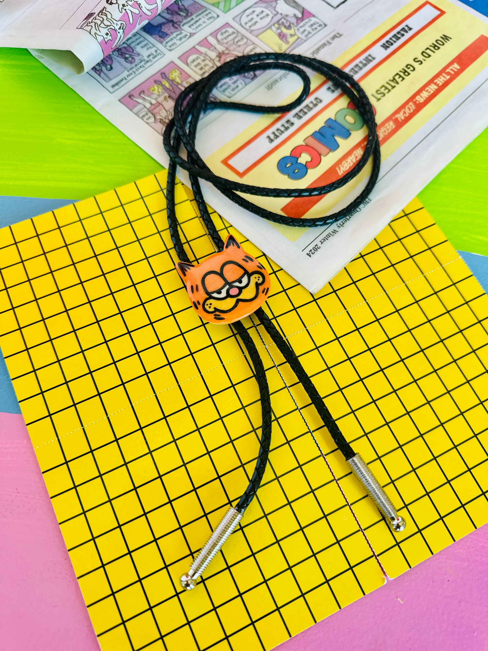 Bootleg Garf Ceramic Bolo Tie