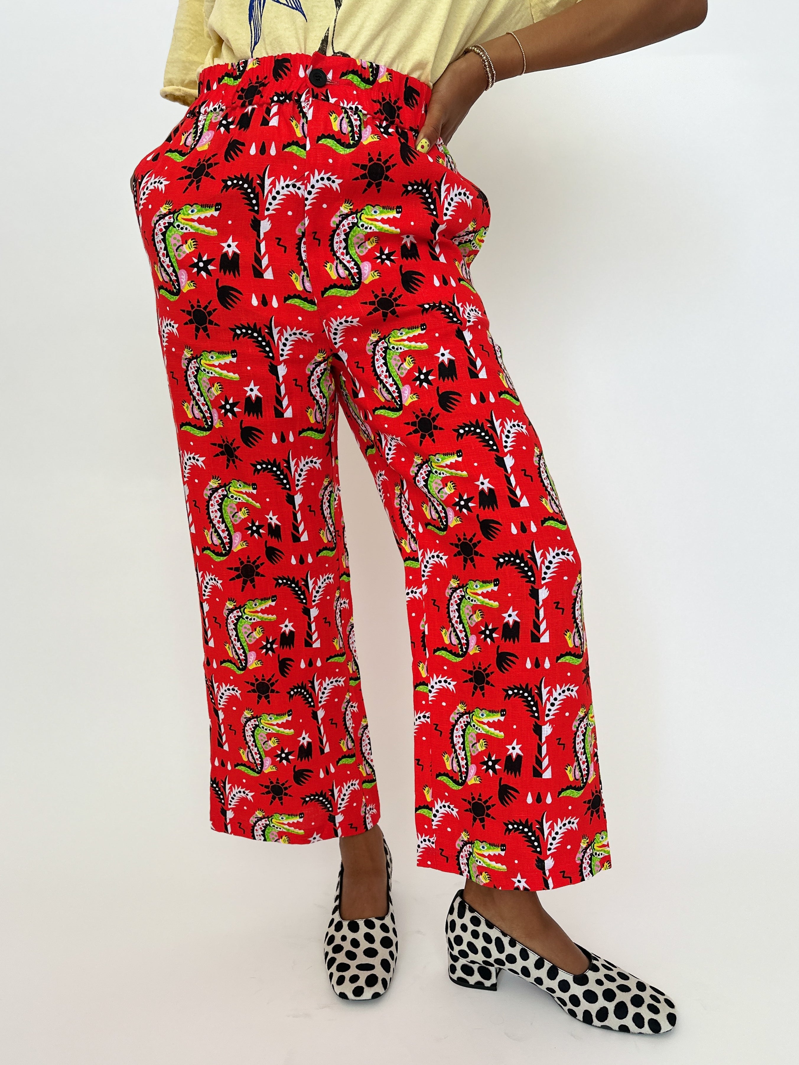 Linen Catalina Pant Crocodilo