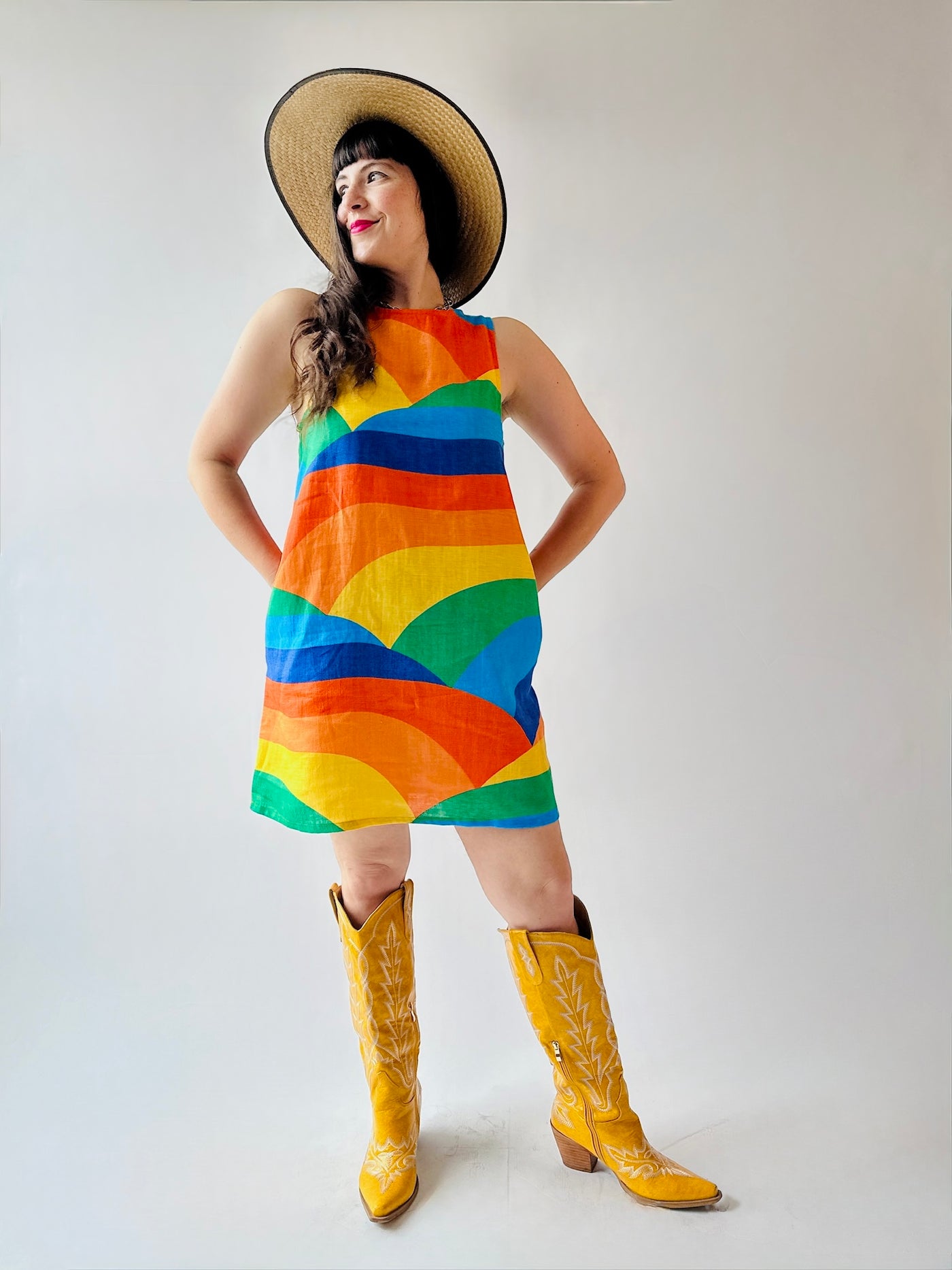 Linen Romy Dress Sunset Valley