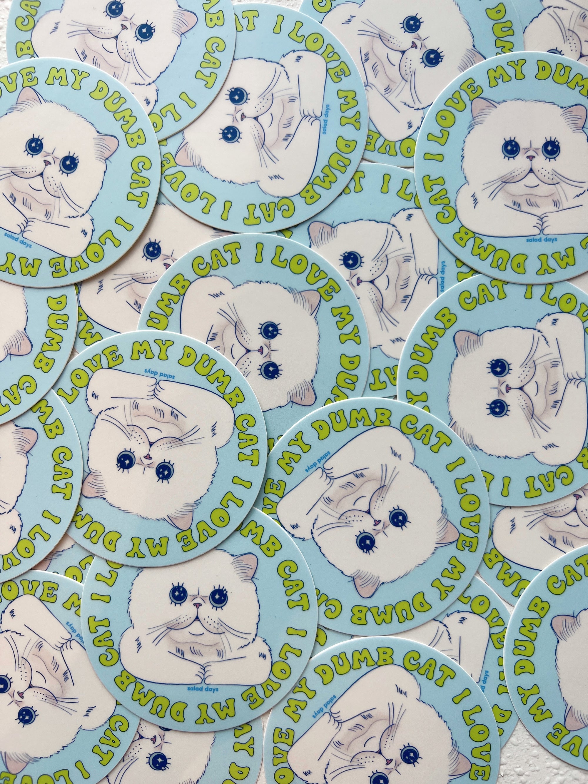 I Love My Dumb Cat Sticker