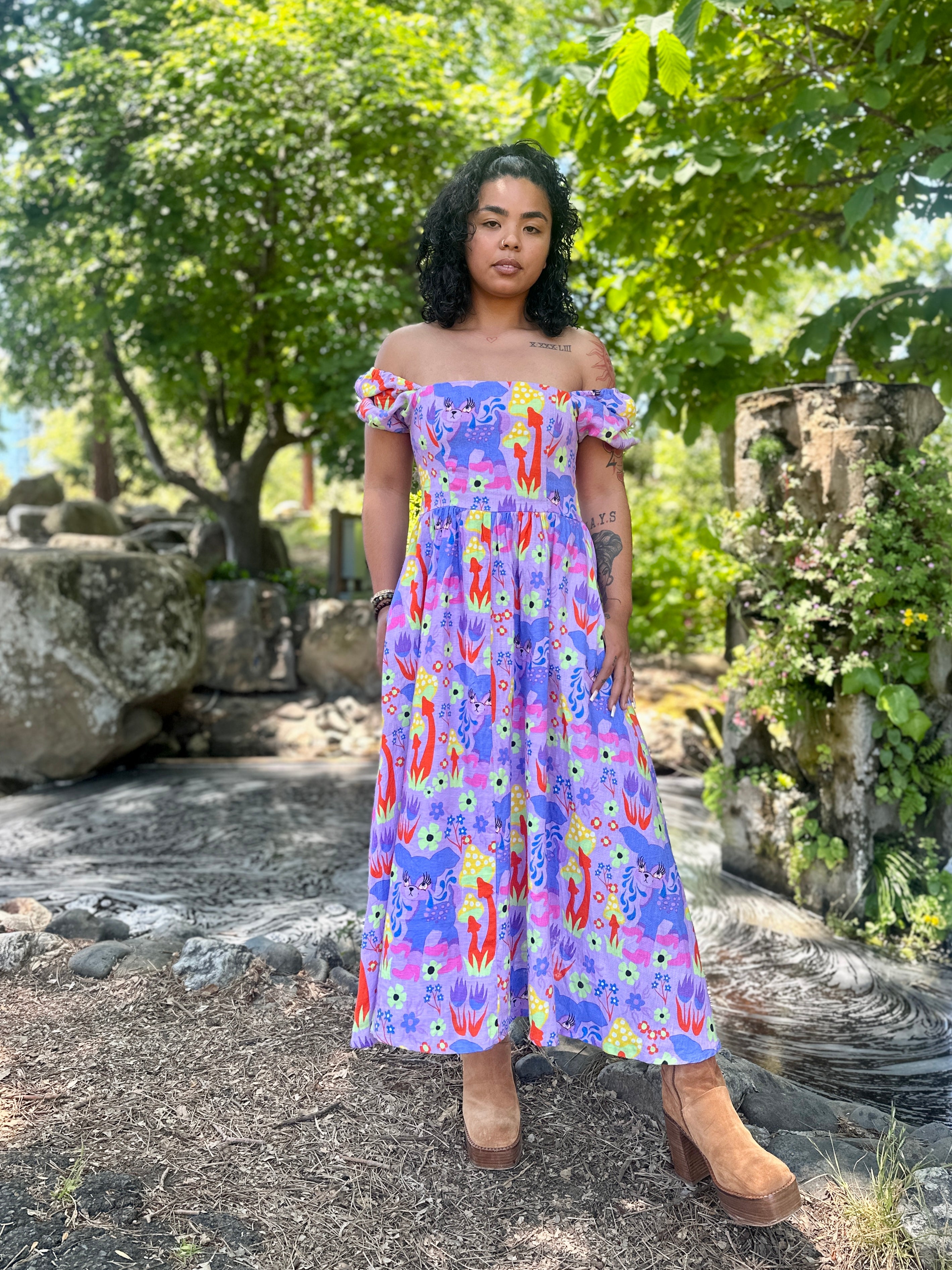 nooworks princess dress Linen Princess Dress Wildflowers XL / Wildflowers