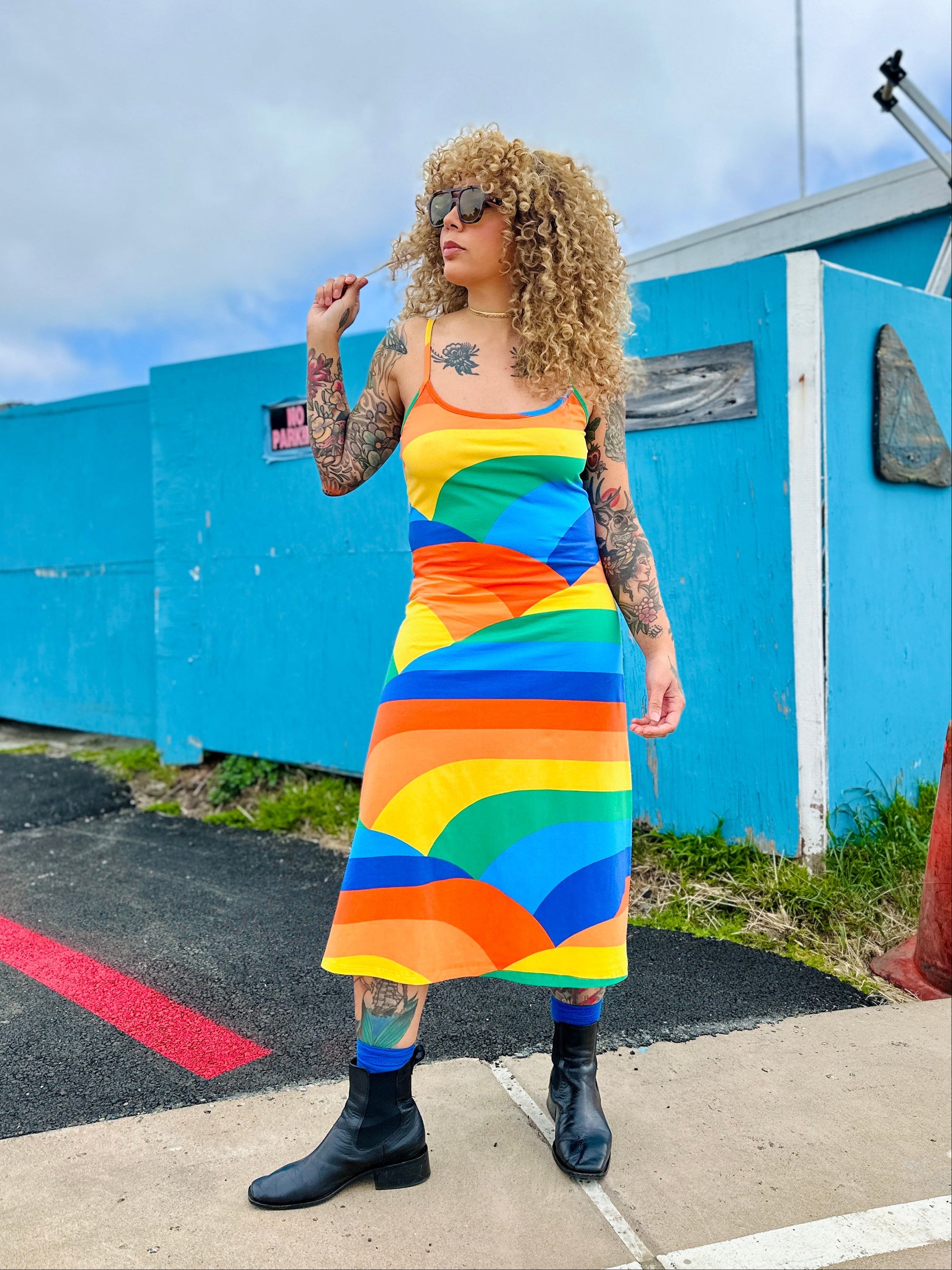 Spaghetti Slip Dress Sunset Valley