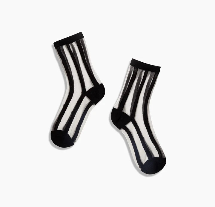 Sheer Socks - Black Lines
