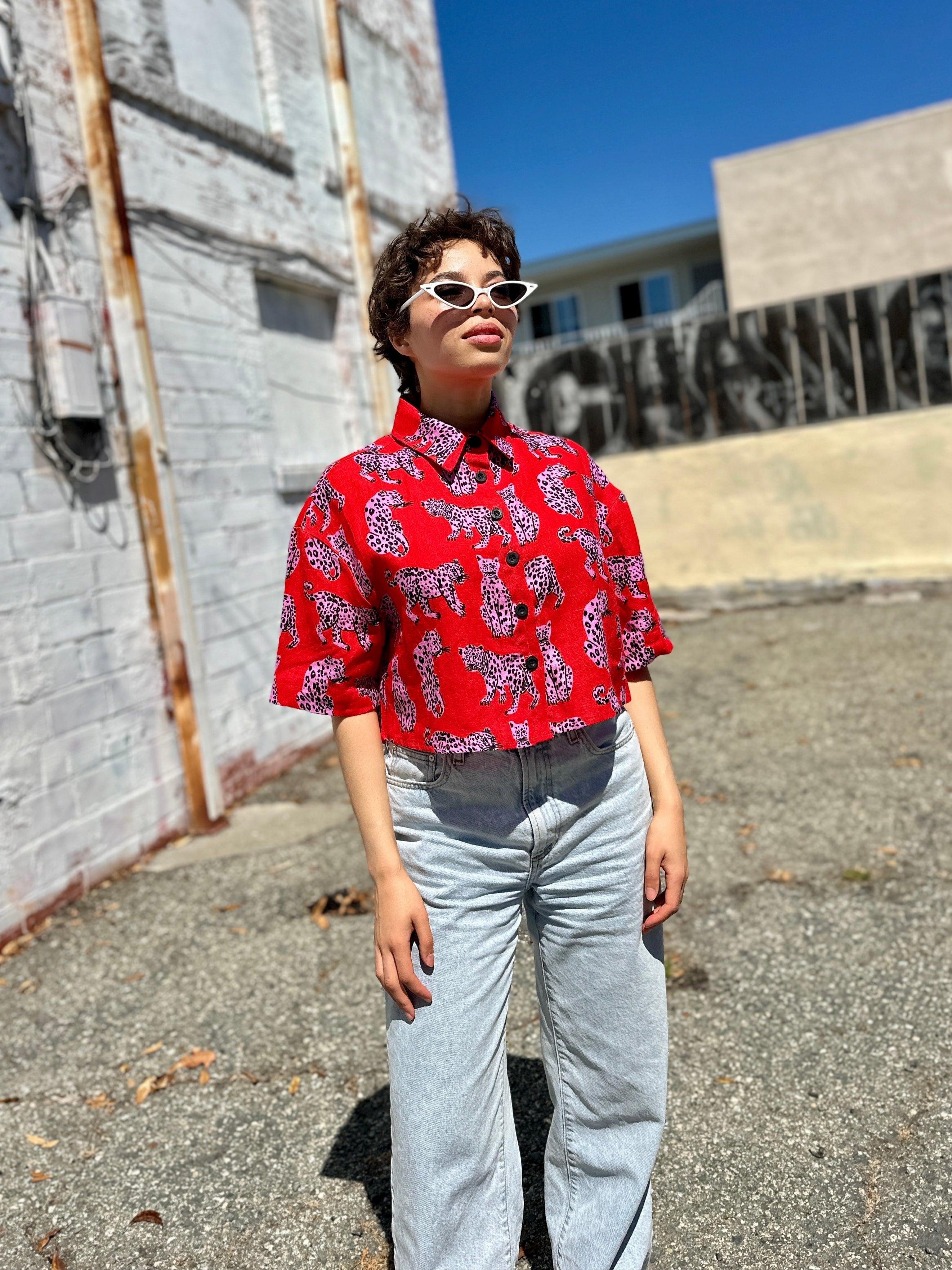 Linen Olivia Top Sondler Cat