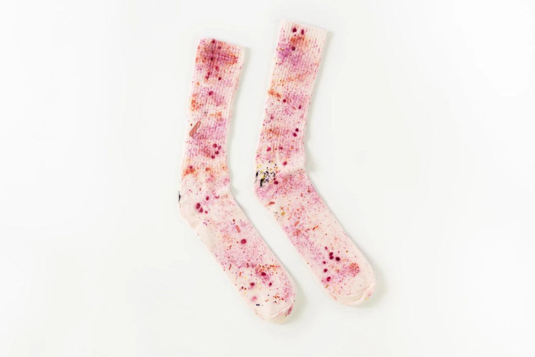 Abstract Bundle Dyed Sock - Abstract Pink