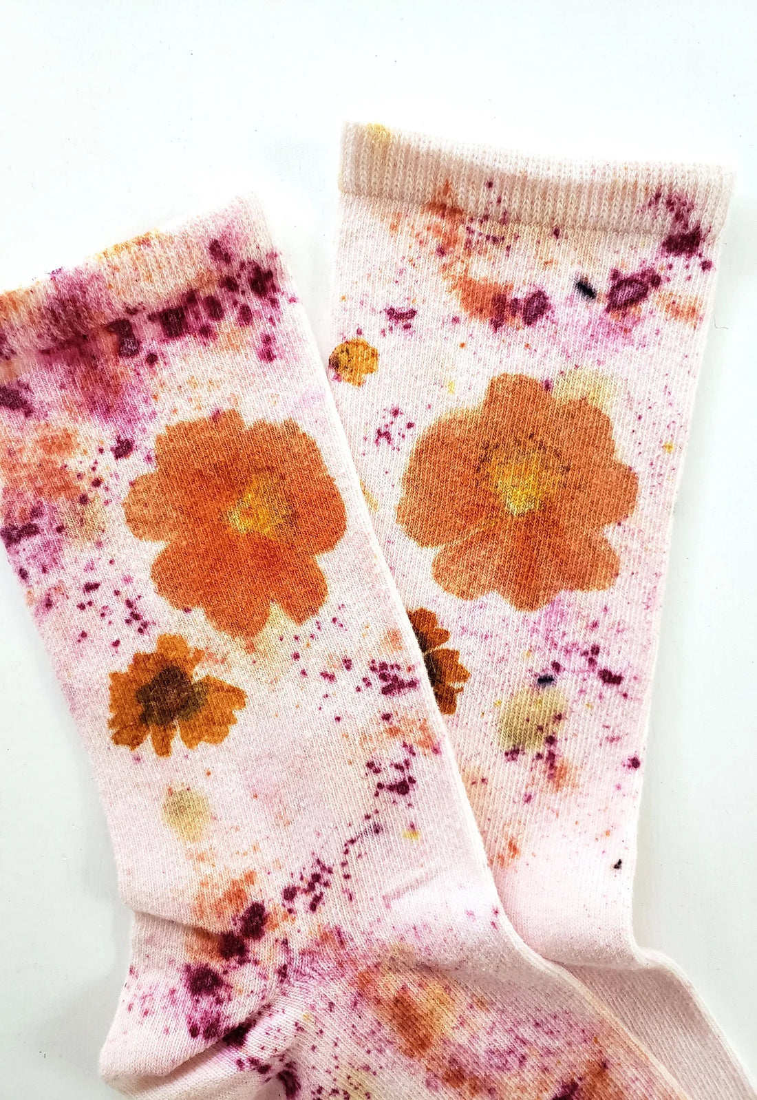 Flower Power Cotton Crew Sock - Pink