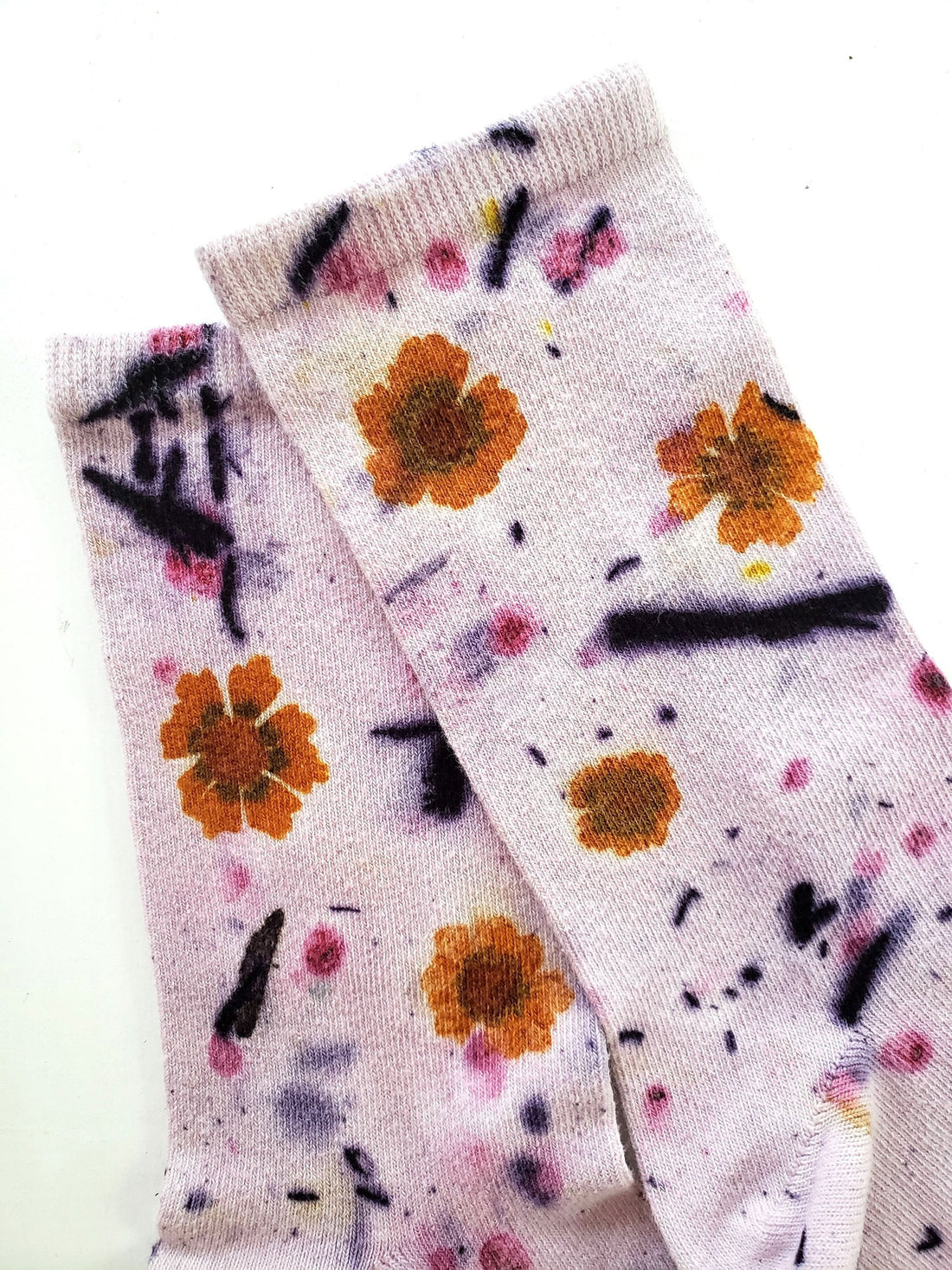 Flower Power Cotton Crew Sock - Purple